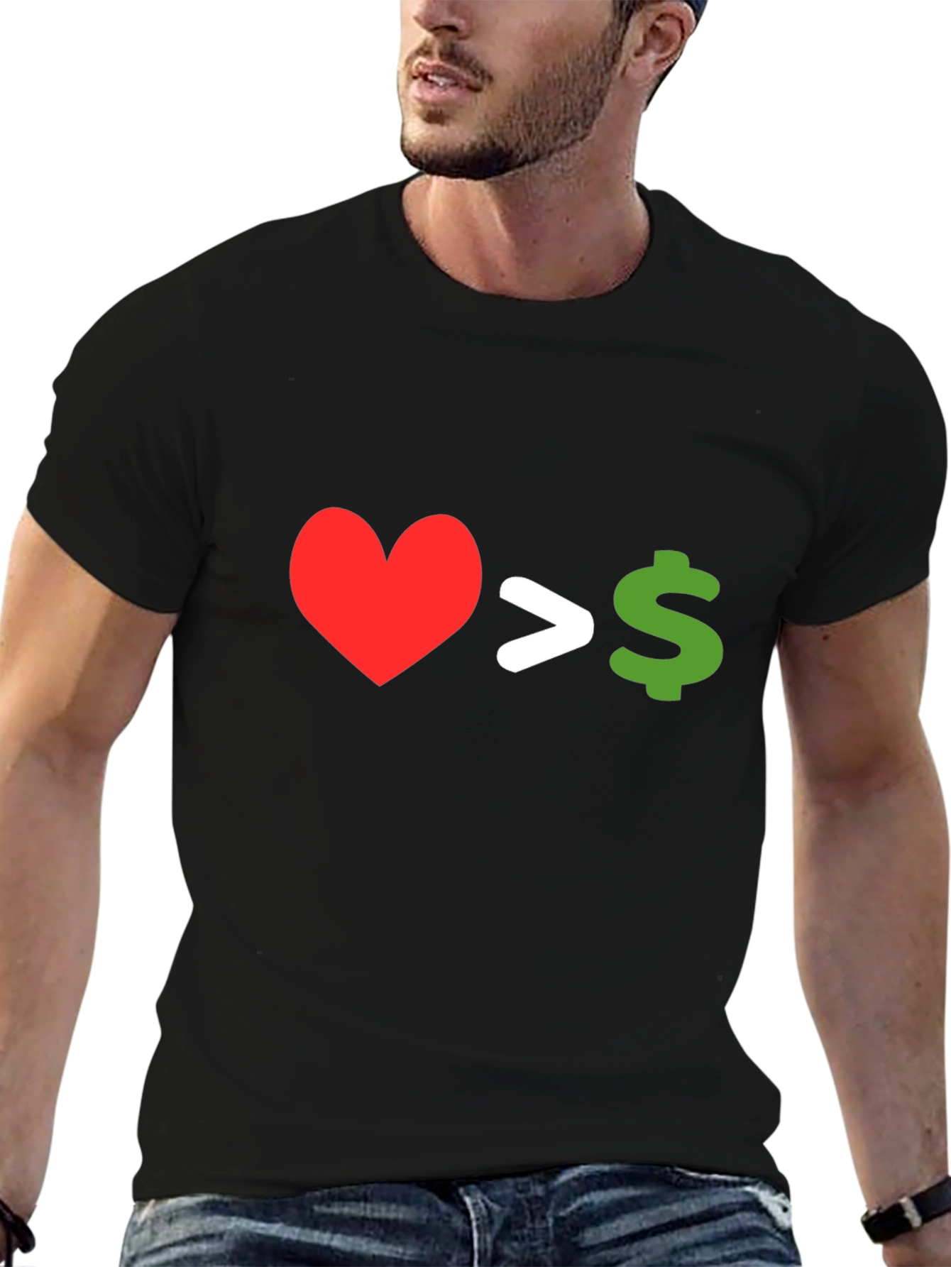 Love Over Money Graphic T-Shirt