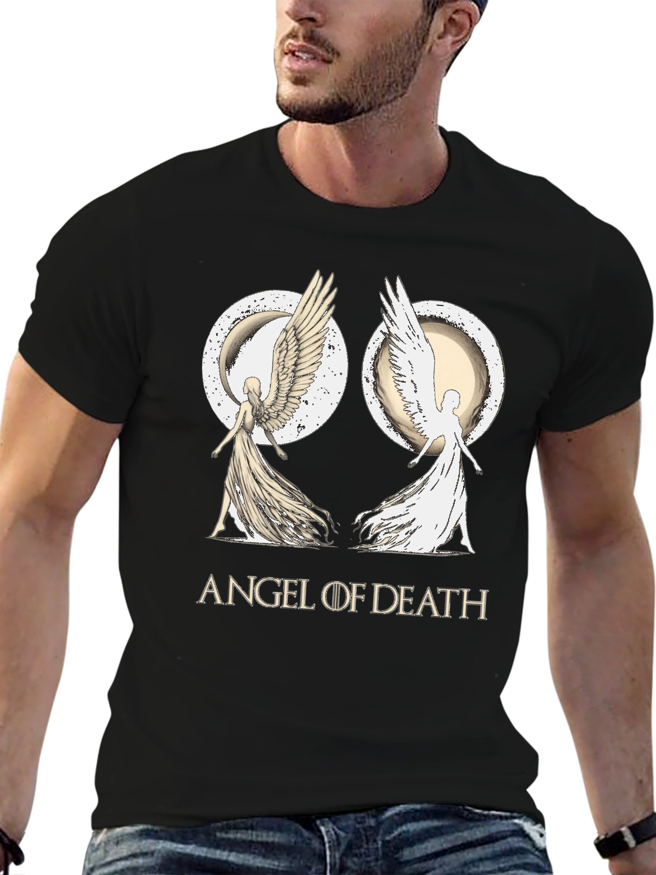 Angel of Death Graphic T-Shirt - Black
