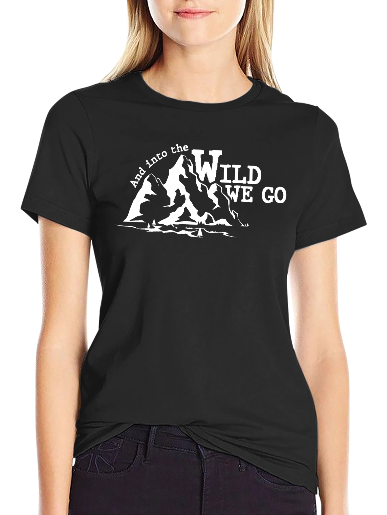 Wild We Go Graphic Tee - Black Cotton Blend