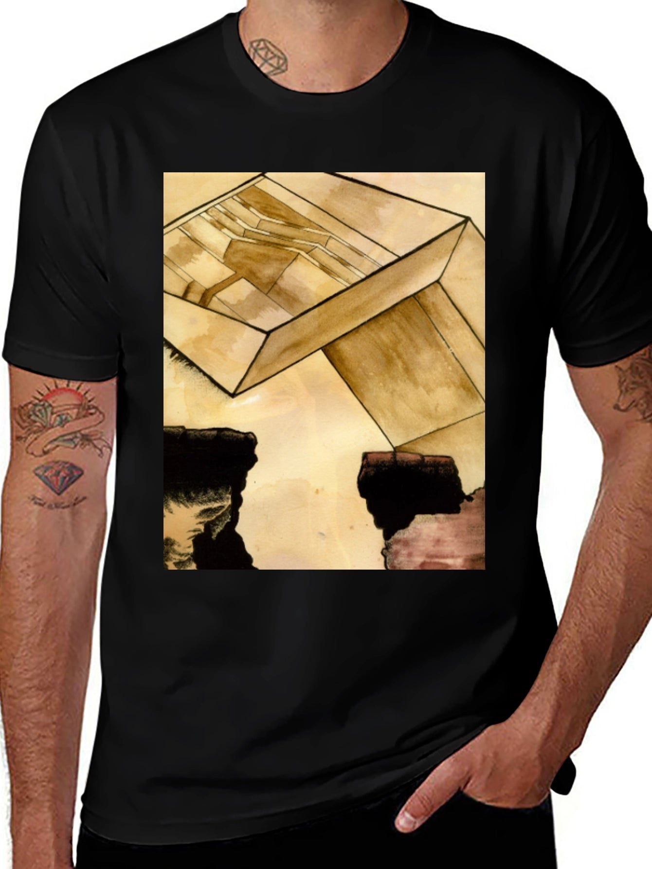 Abstract Cube Graphic Tee - Modern Art T-Shirt