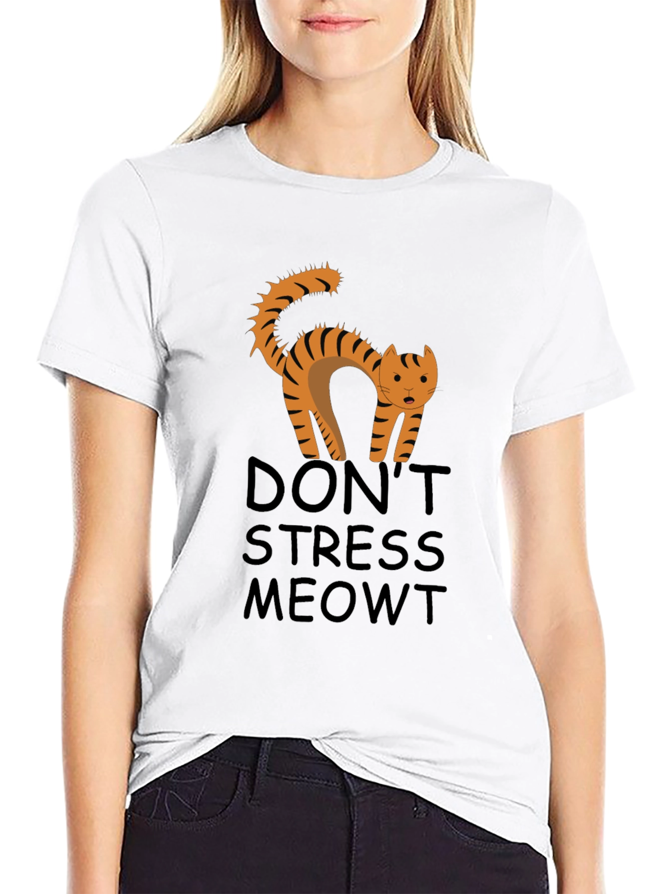 Dont Stress Meowt Black Graphic Tee