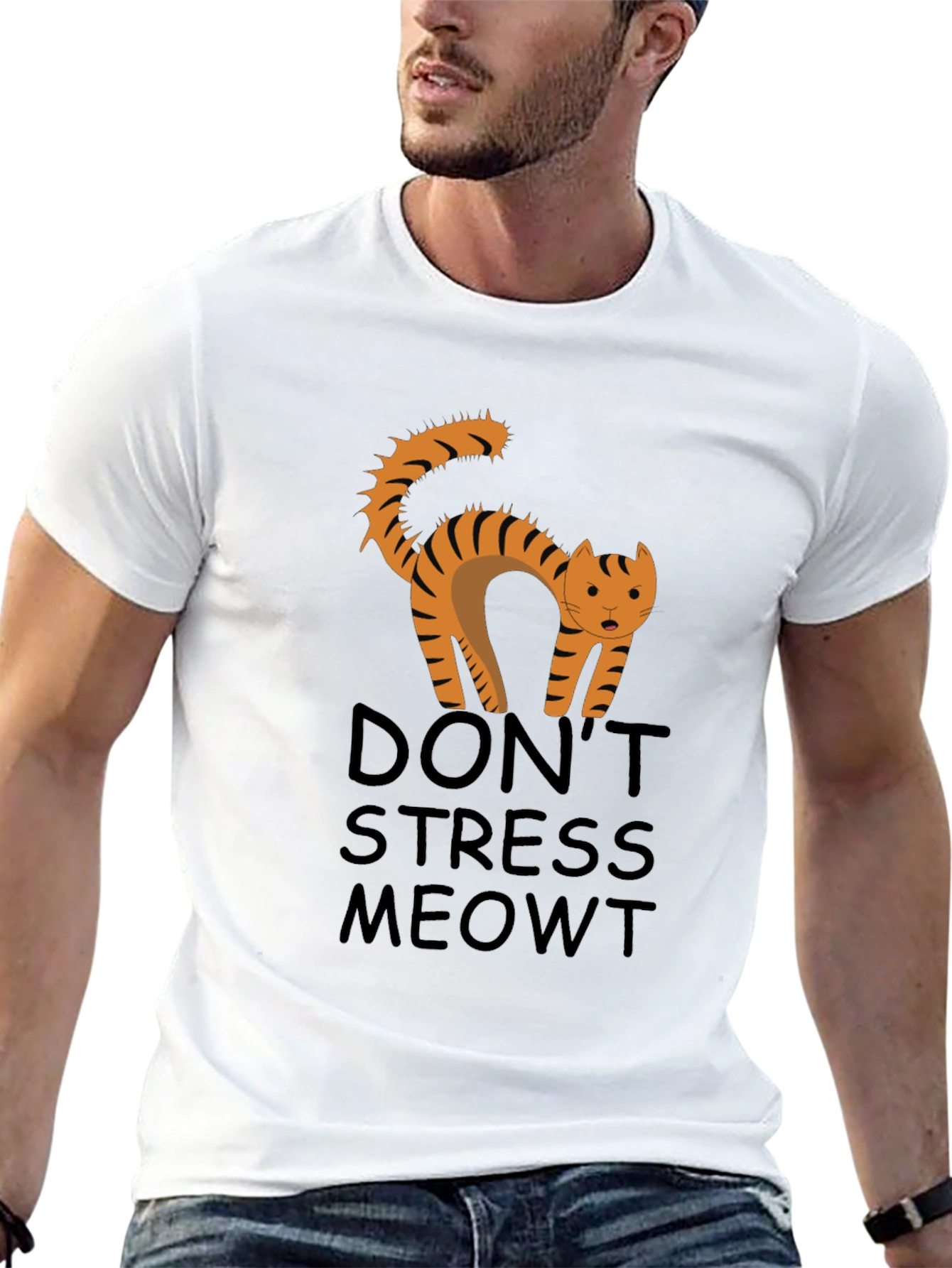 Dont Stress Meowt Black Graphic Tee