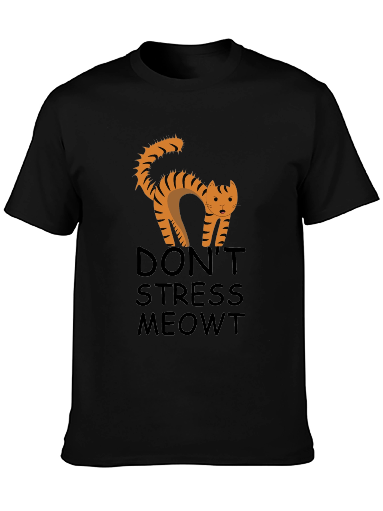 Dont Stress Meowt Black Graphic Tee