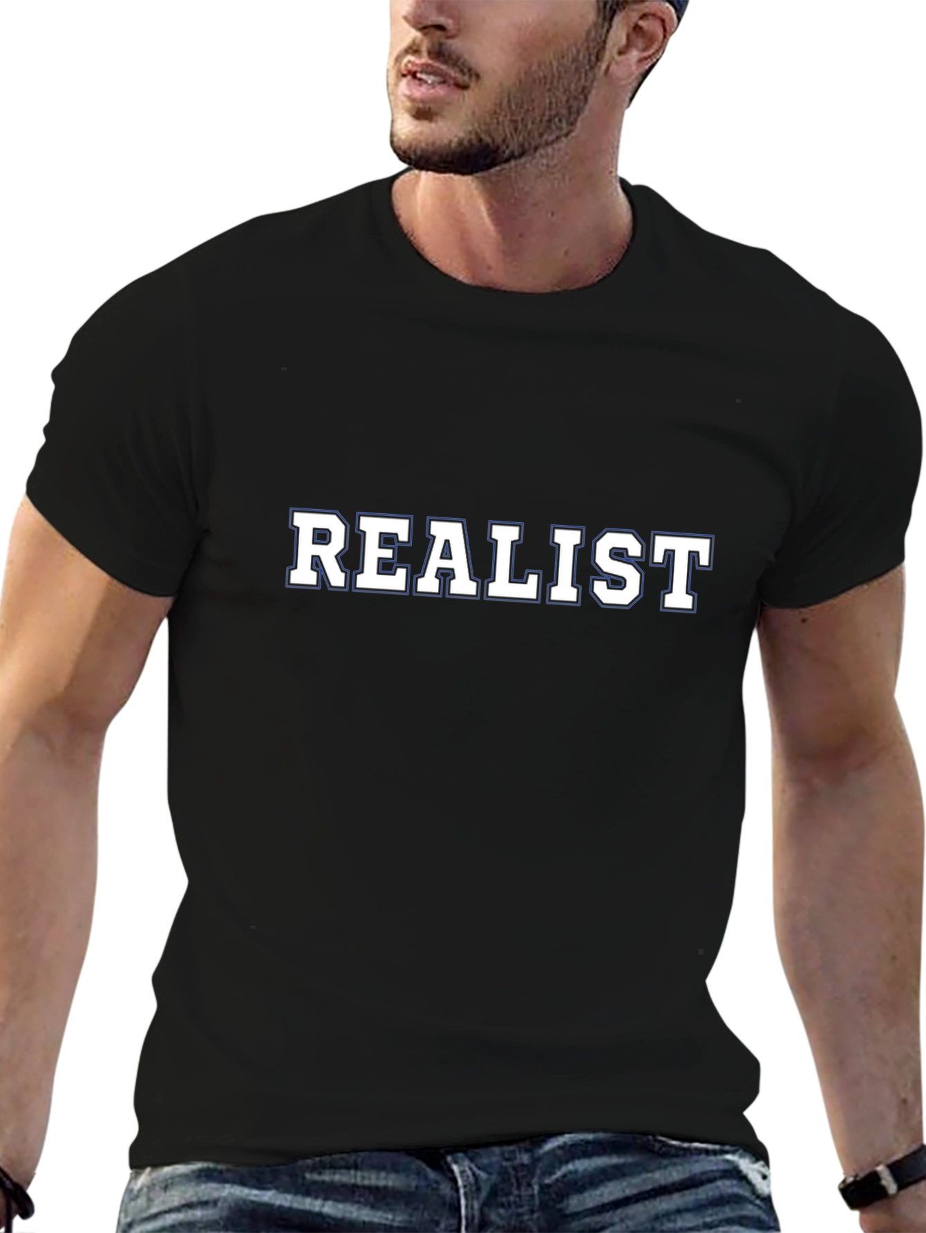 Realist Graphic Tee - Black Cotton T-Shirt