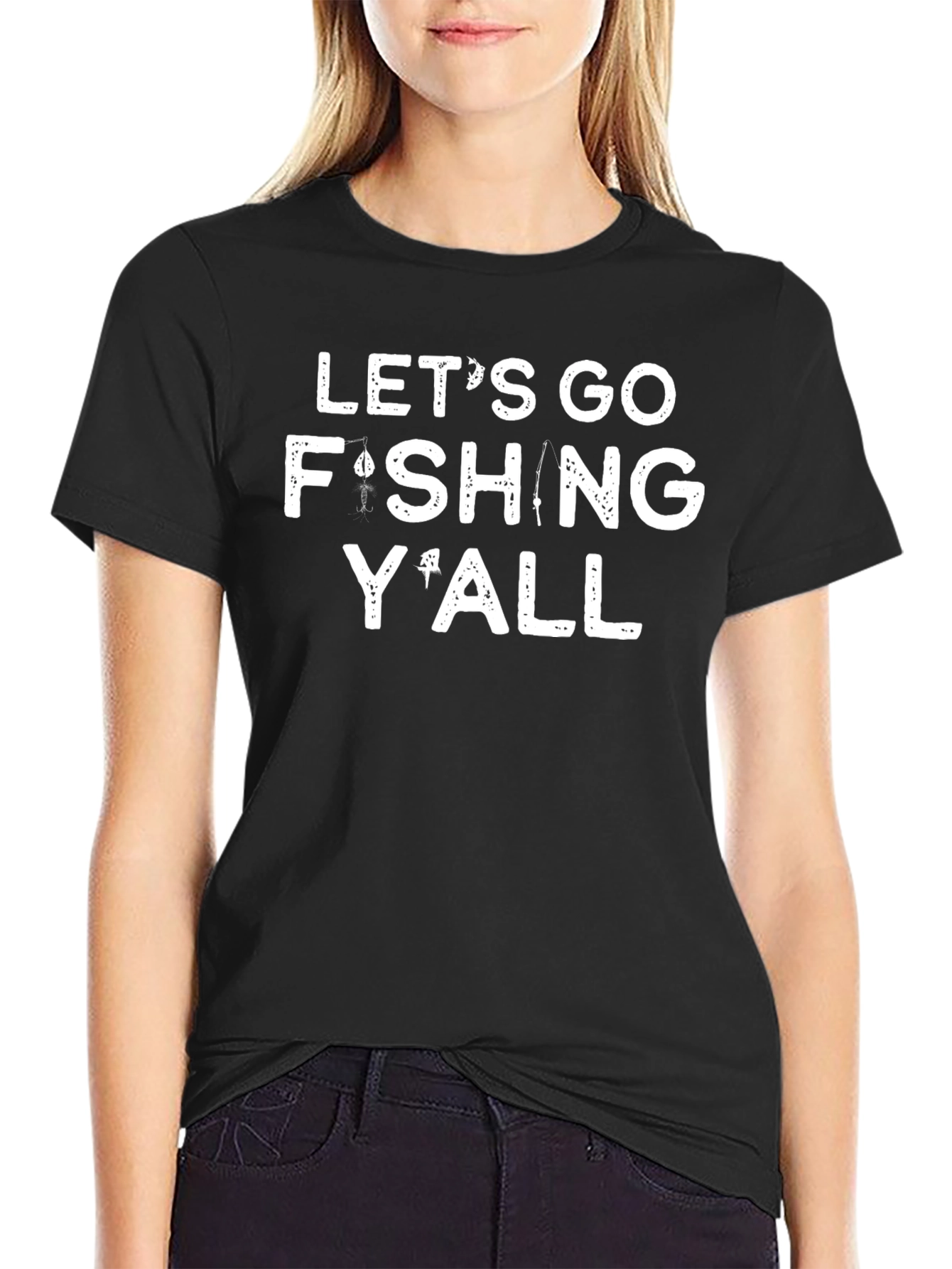 Lets Go Fishing Yall Graphic T-Shirt