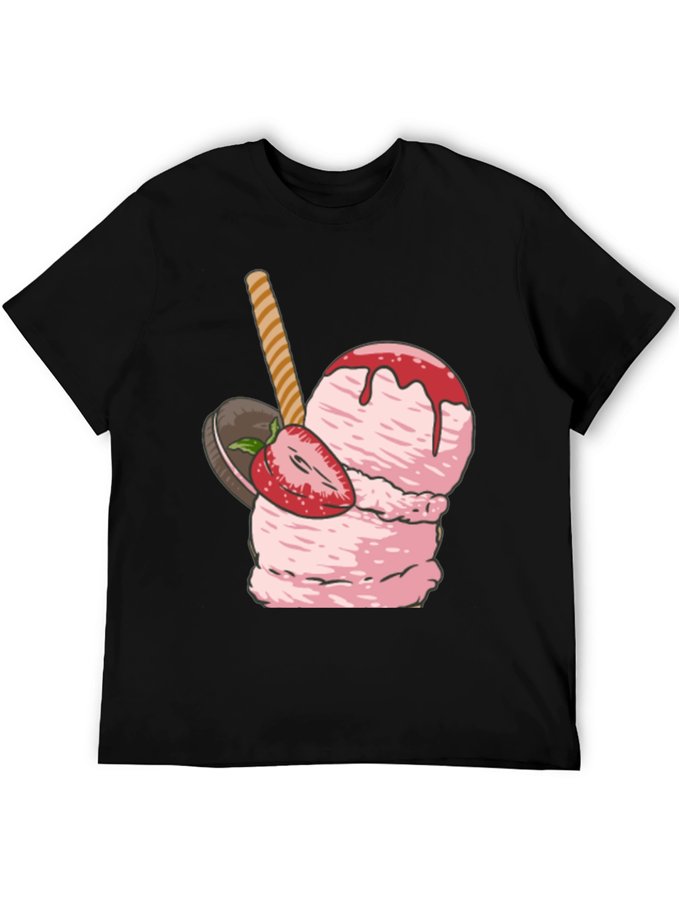 Strawberry Ice Cream Graphic T-Shirt