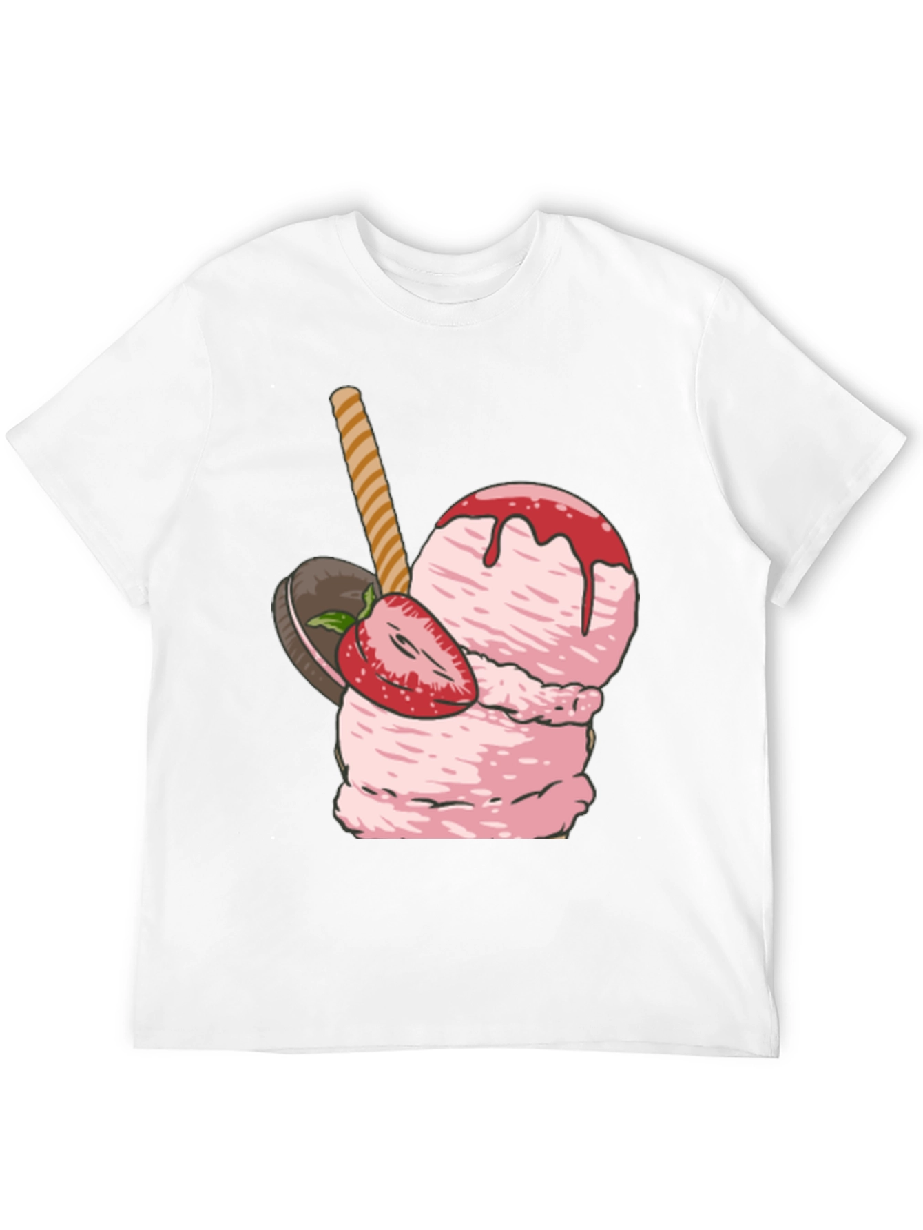 Strawberry Ice Cream Graphic T-Shirt