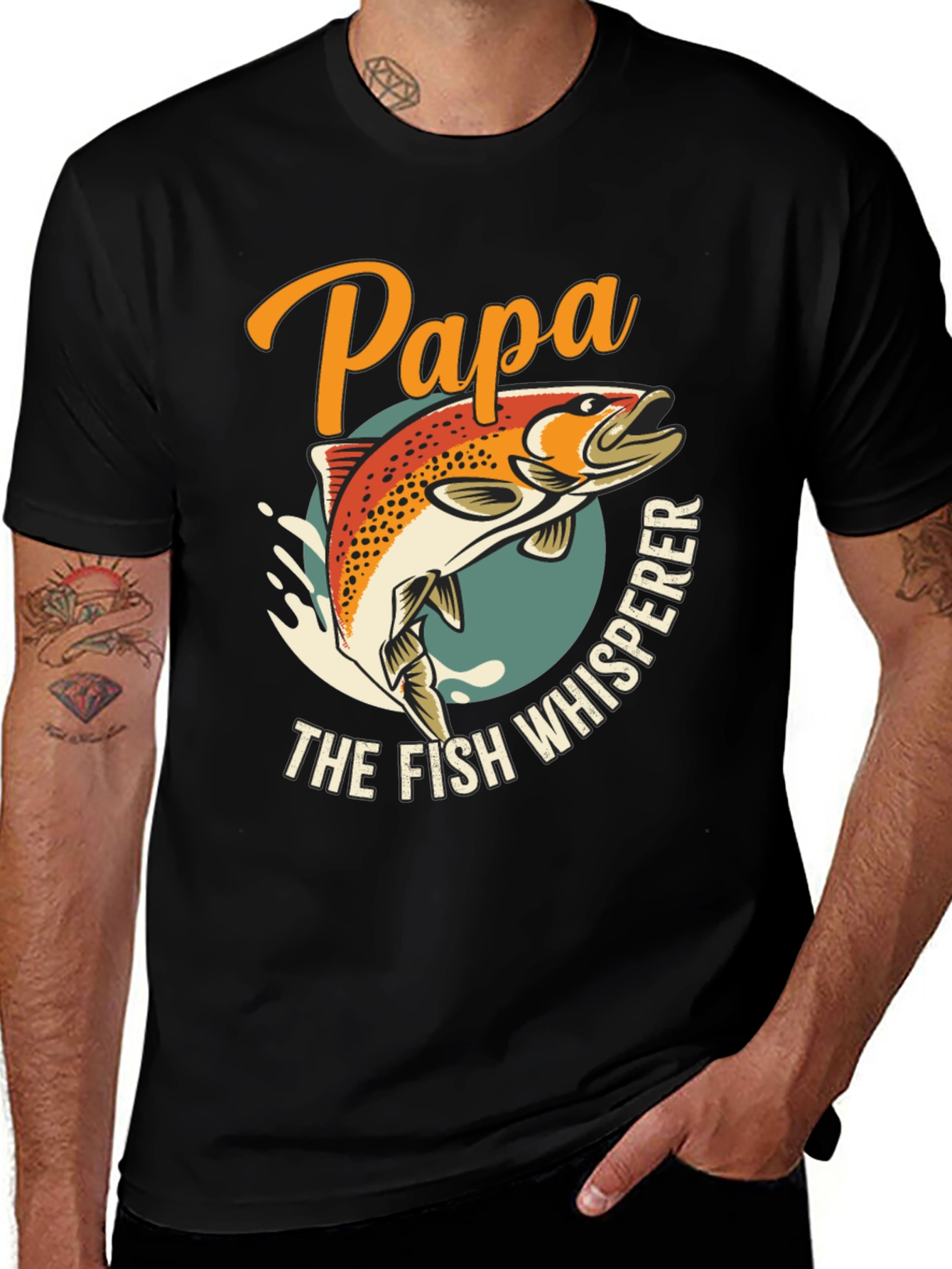 Papa the Fish Whisperer Graphic T-Shirt