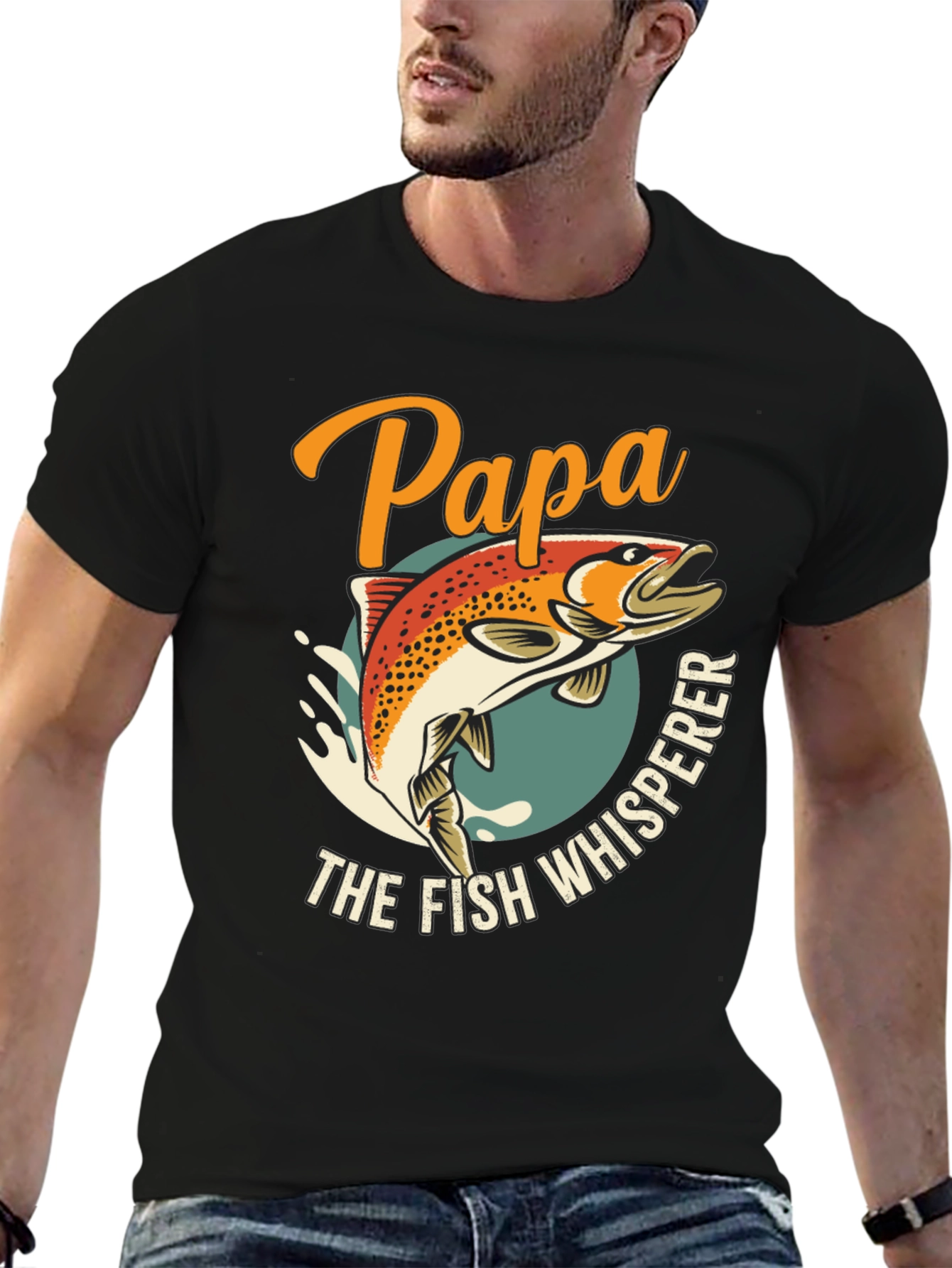 Papa the Fish Whisperer Graphic T-Shirt