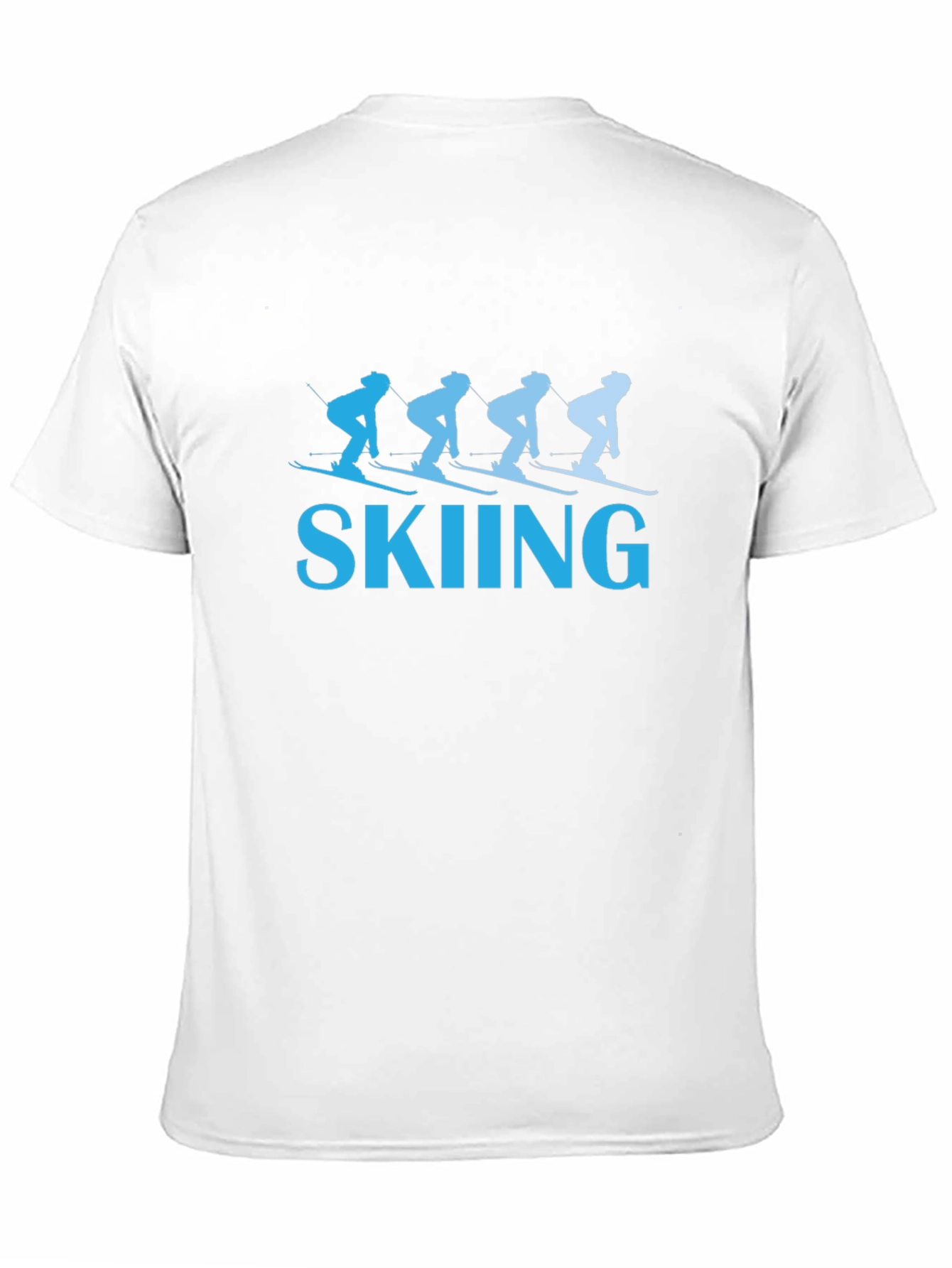 Skiing Graphic Tee - Black Cotton T-Shirt