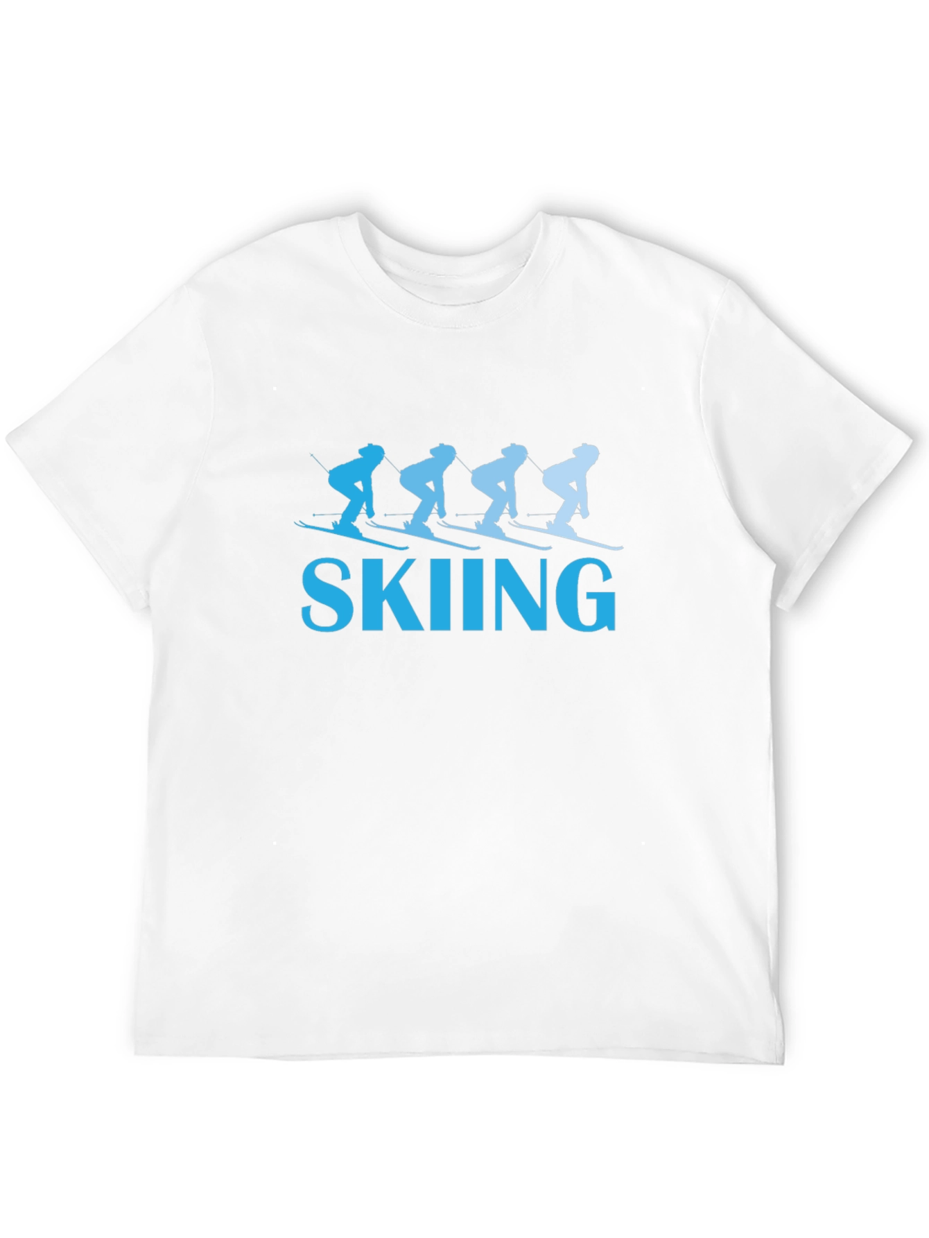 Skiing Graphic Tee - Black Cotton T-Shirt