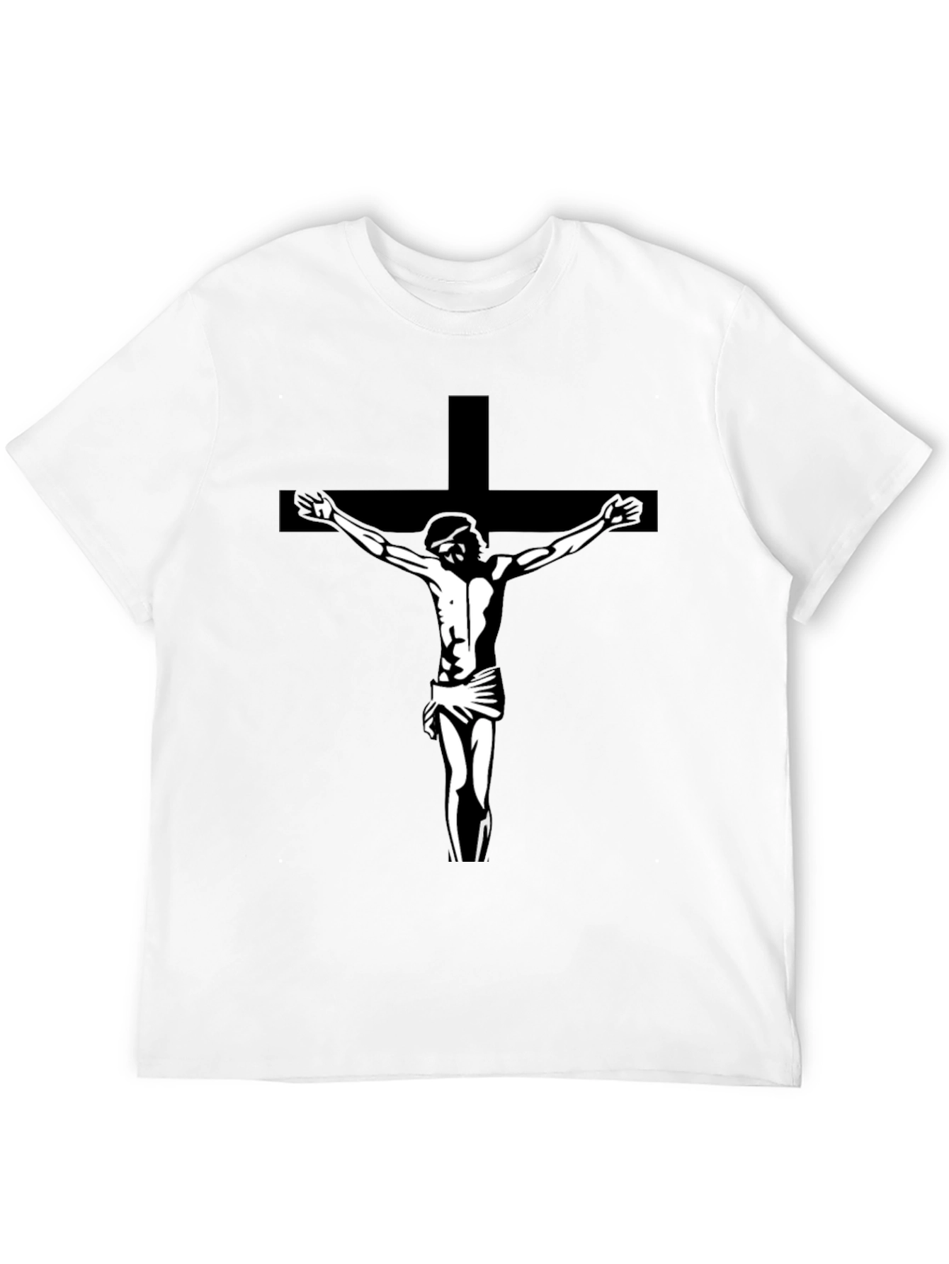 Jesus on Cross Graphic Tee - Black