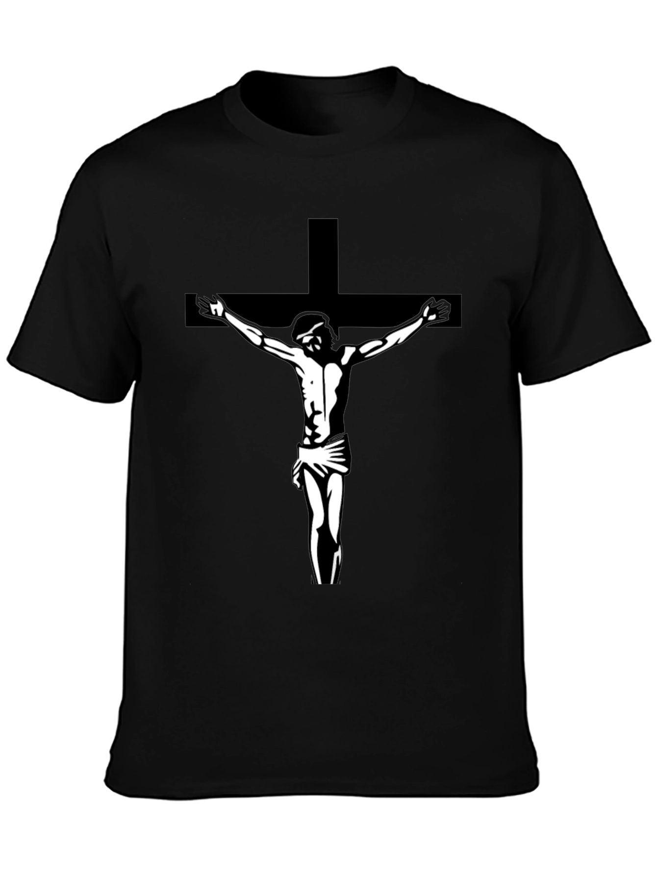 Jesus on Cross Graphic Tee - Black