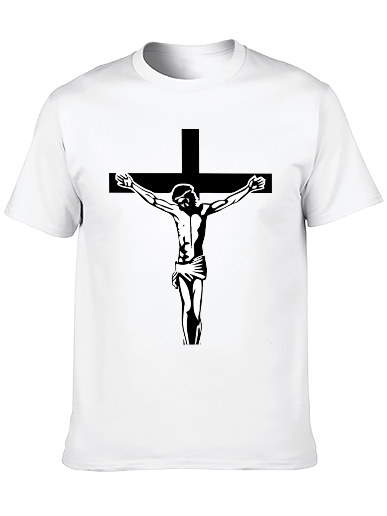 Jesus on Cross Graphic Tee - Black