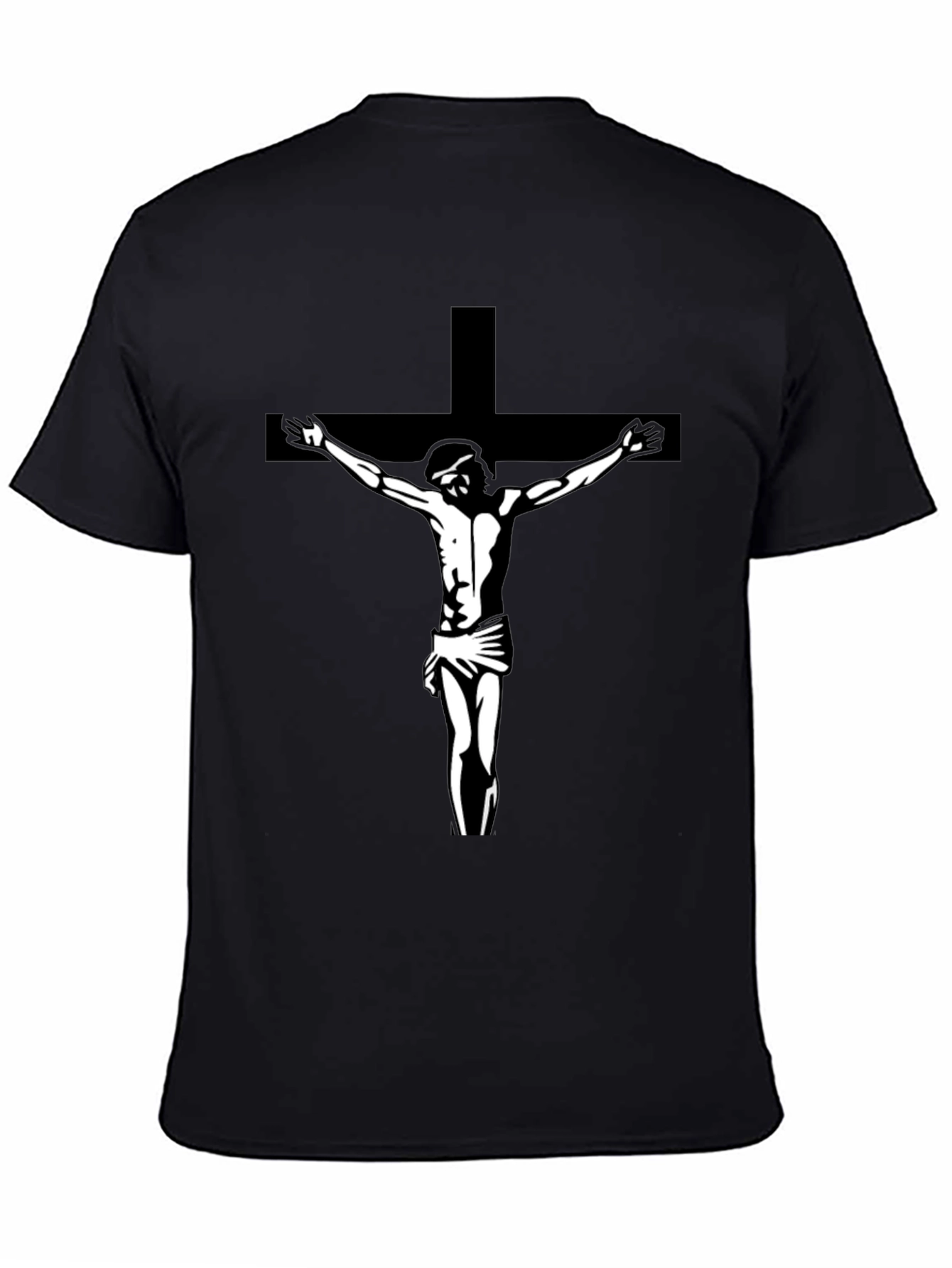 Jesus on Cross Graphic Tee - Black