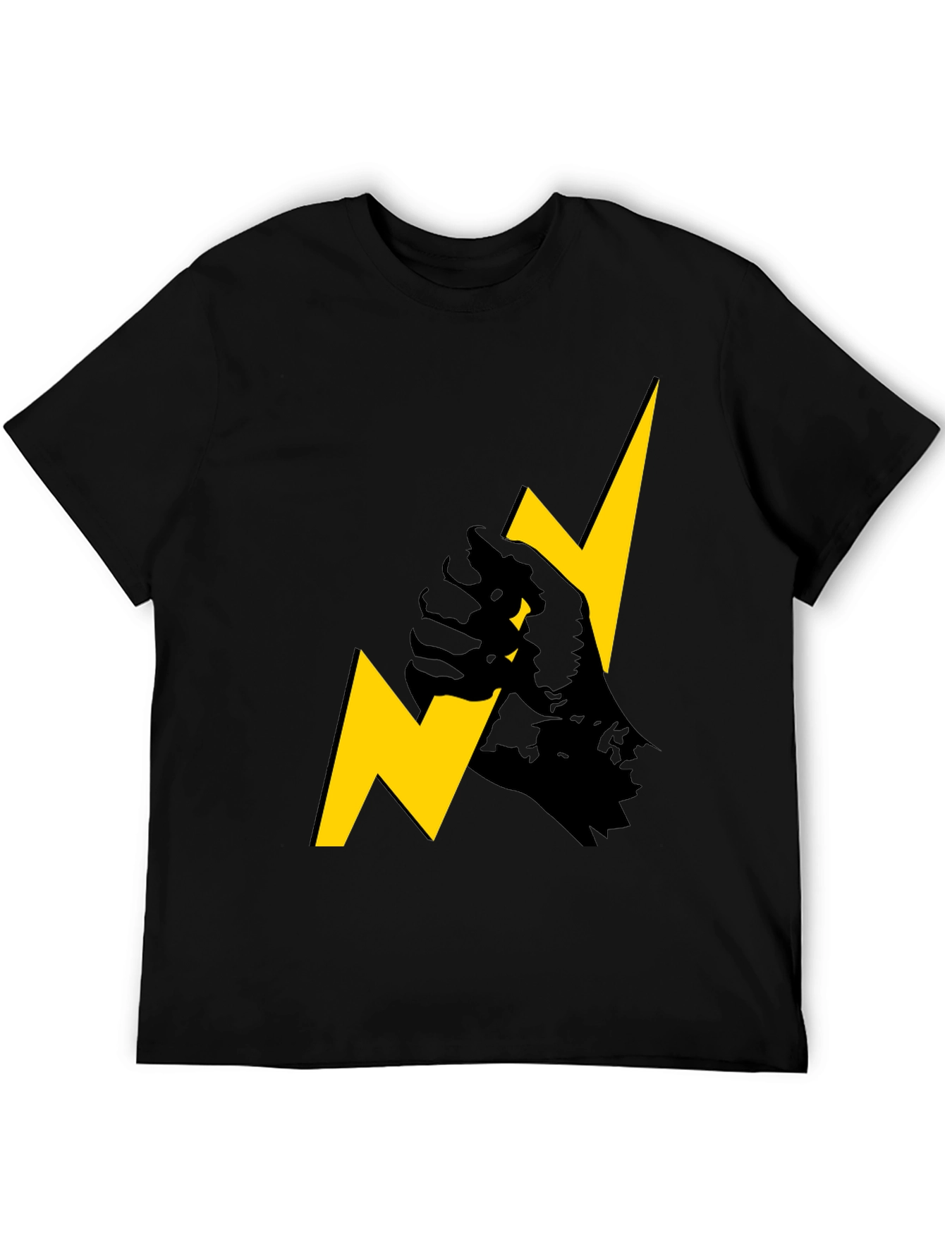⚡️ Bold Lightning Bolt Fist Graphic Tee - Black