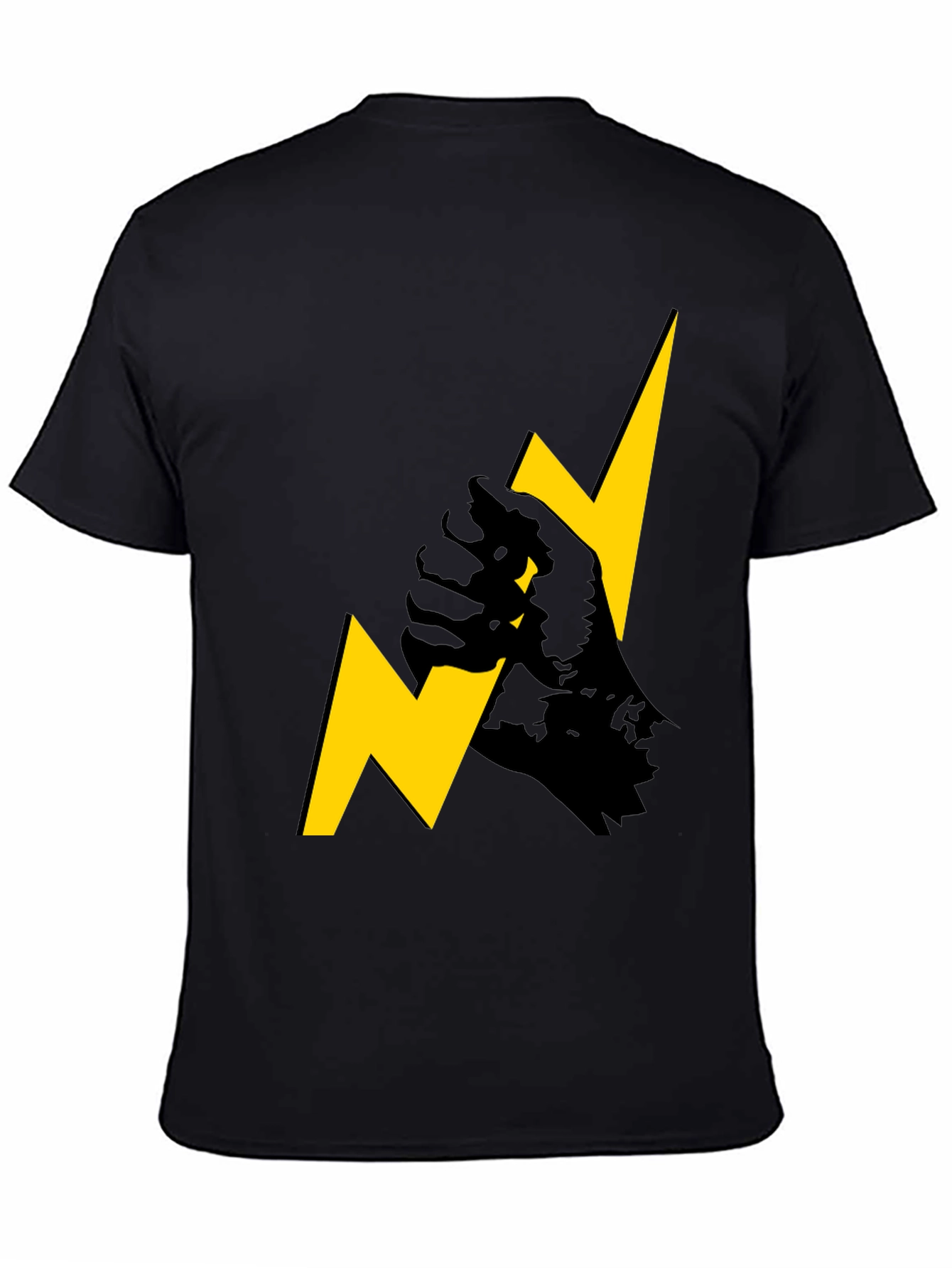 ⚡️ Bold Lightning Bolt Fist Graphic Tee - Black