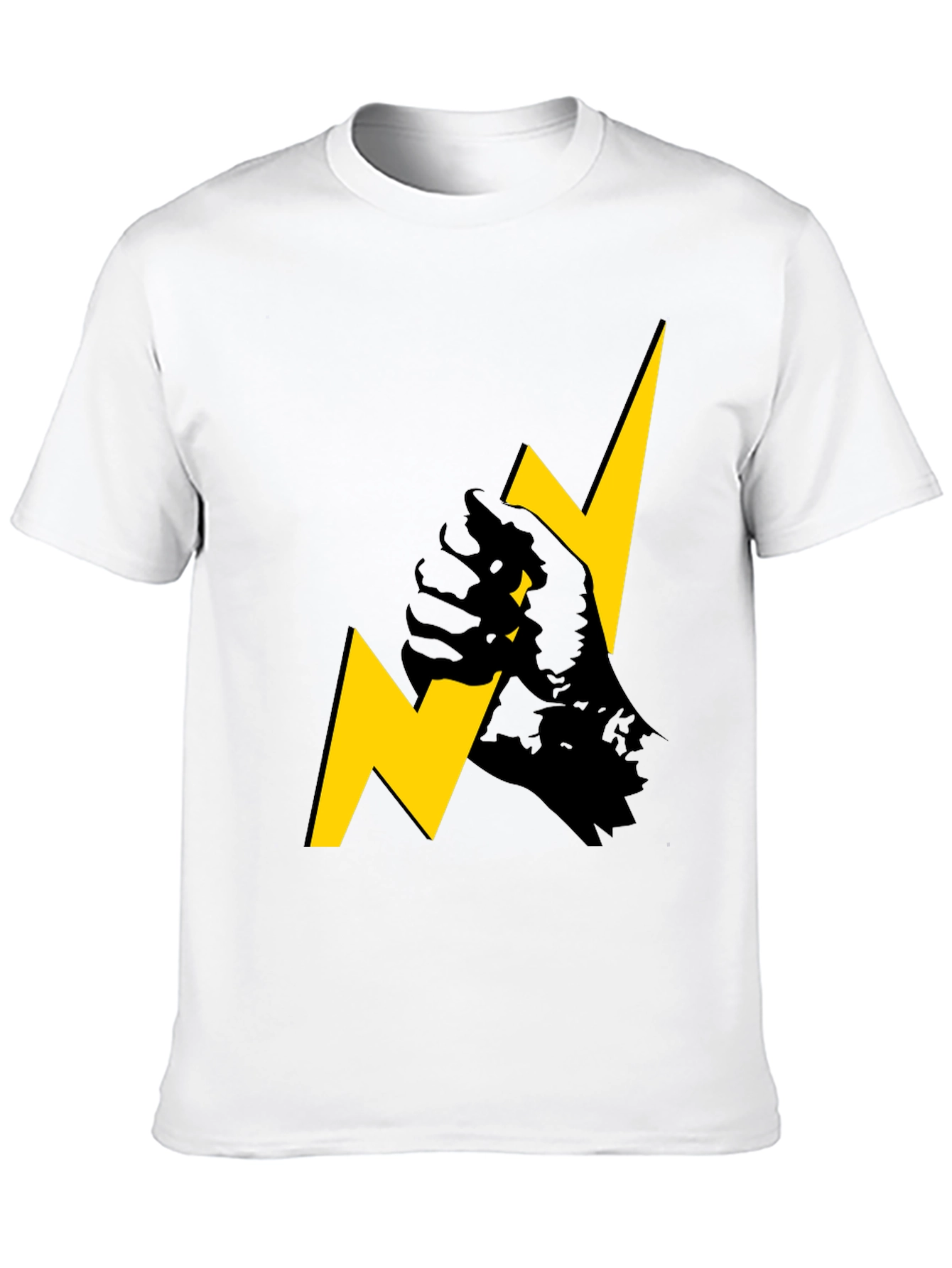 ⚡️ Bold Lightning Bolt Fist Graphic Tee - Black