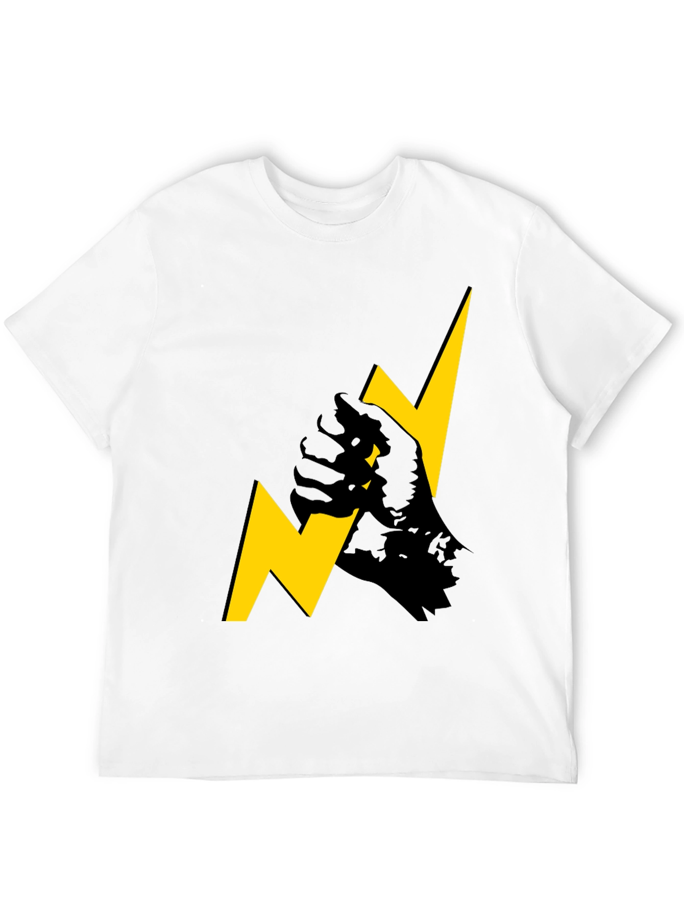 ⚡️ Bold Lightning Bolt Fist Graphic Tee - Black