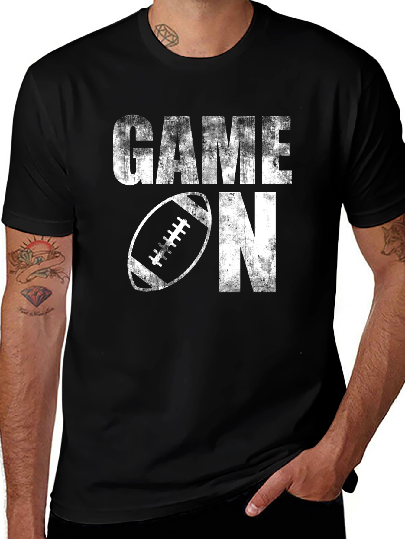 Game On Football Graphic Tee - Black