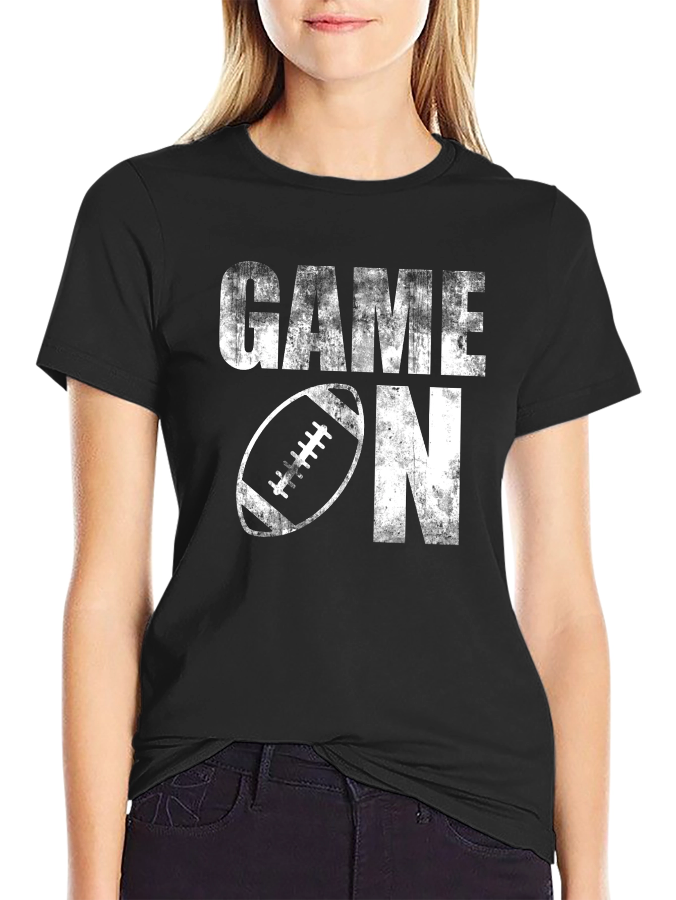 Game On Football Graphic Tee - Black