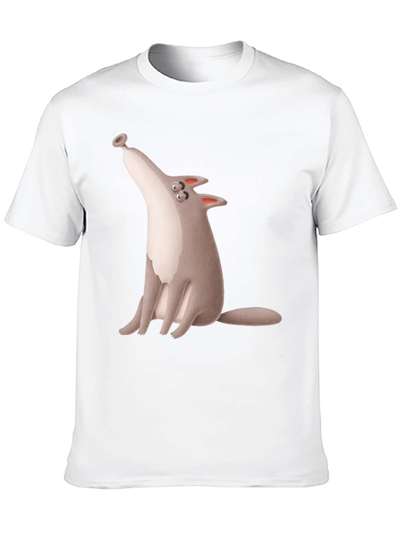 Cartoon Wolf Graphic Black T-Shirt