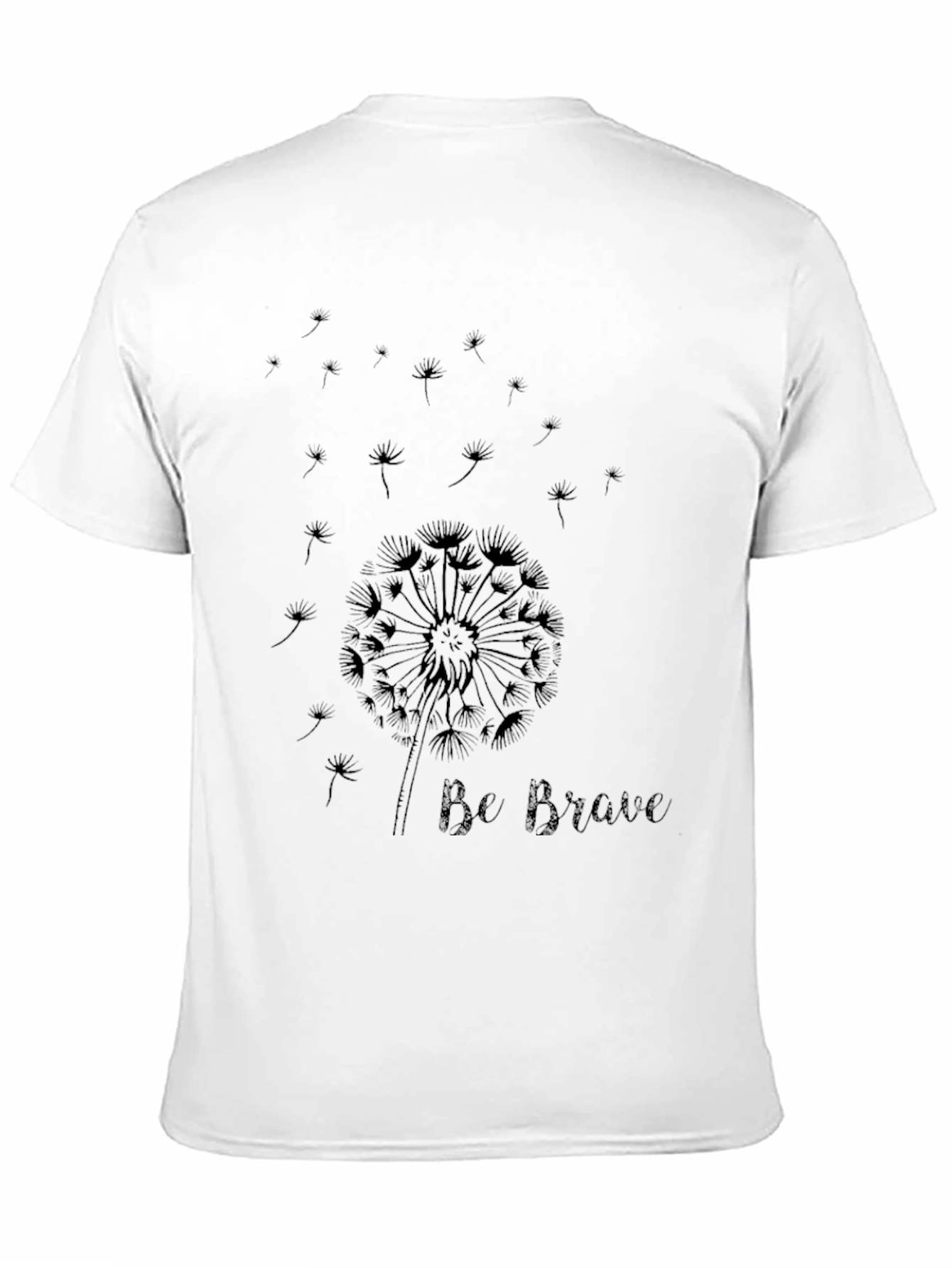 Be Brave Dandelion Graphic Tee - Black Cotton T-Shirt