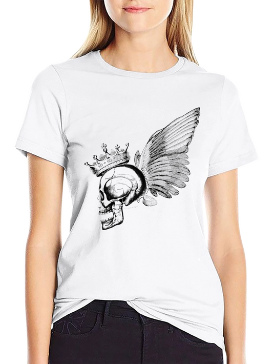 Skull with Crown & Wing T-Shirt - Dark Graphic Tee