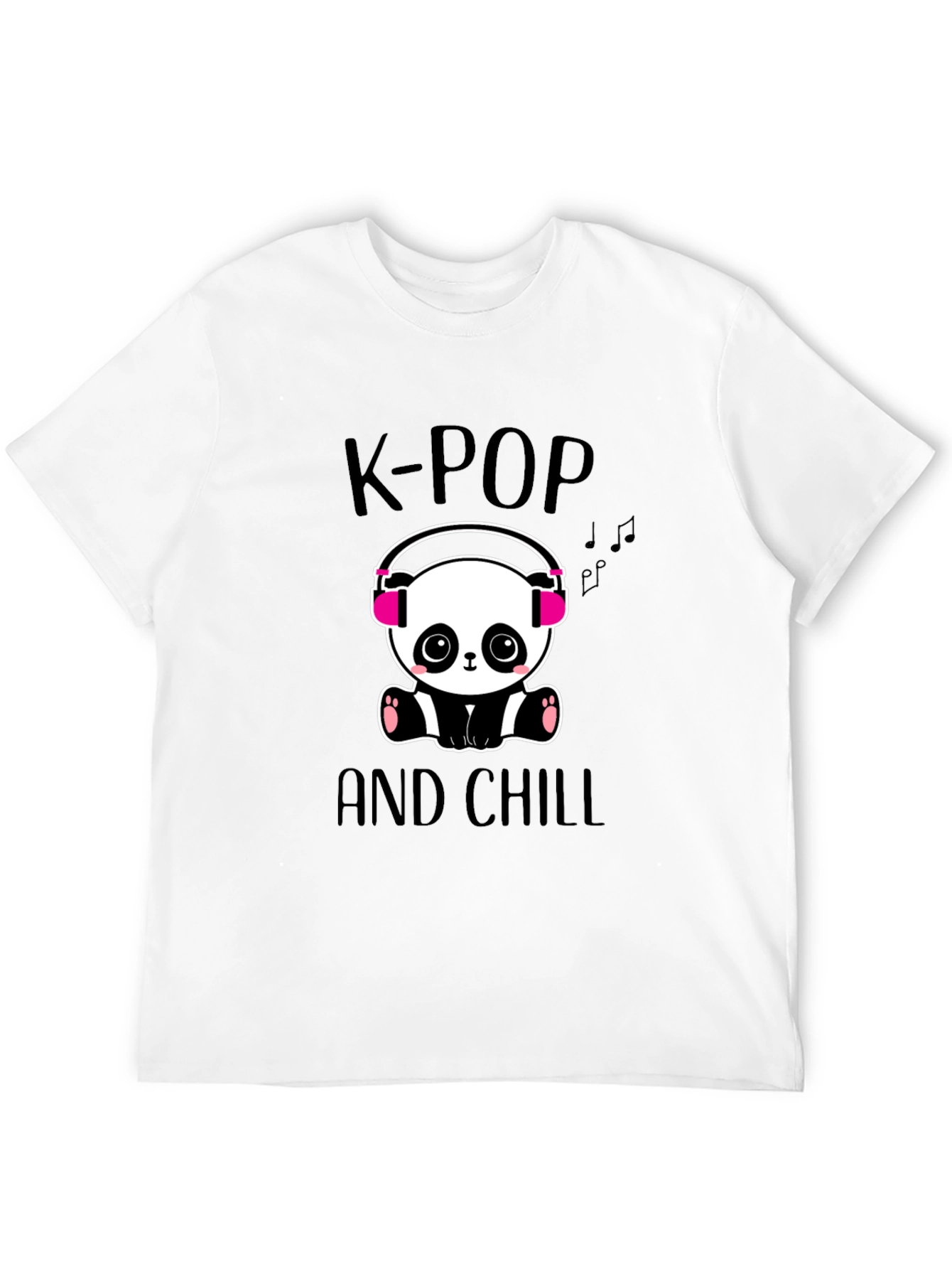 K-Pop and Chill Panda Graphic Tee - Black