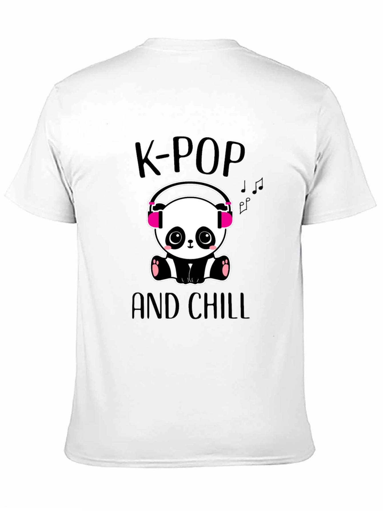 K-Pop and Chill Panda Graphic Tee - Black