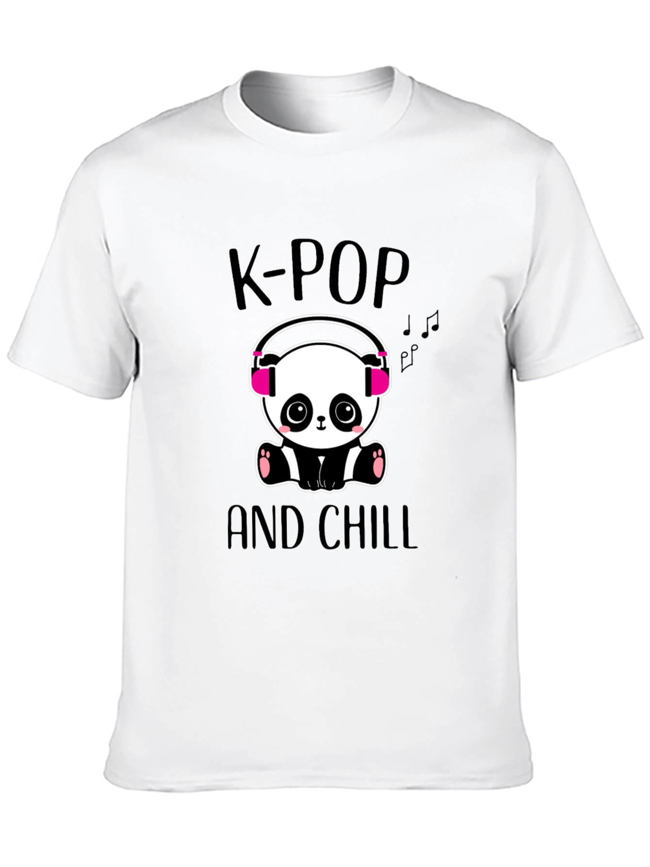 K-Pop and Chill Panda Graphic Tee - Black