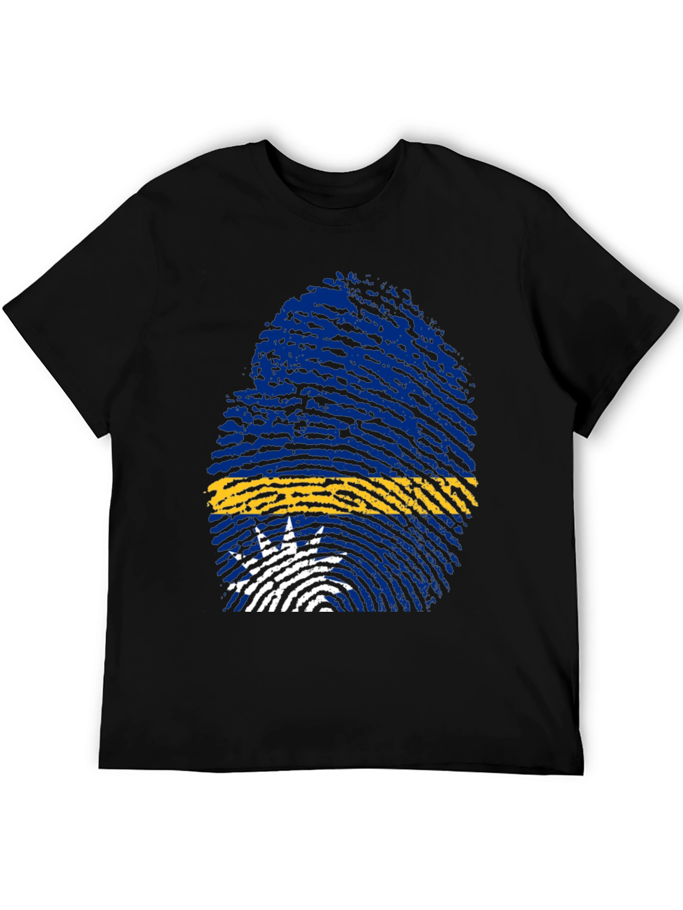 Nauru Flag Fingerprint Graphic Tee