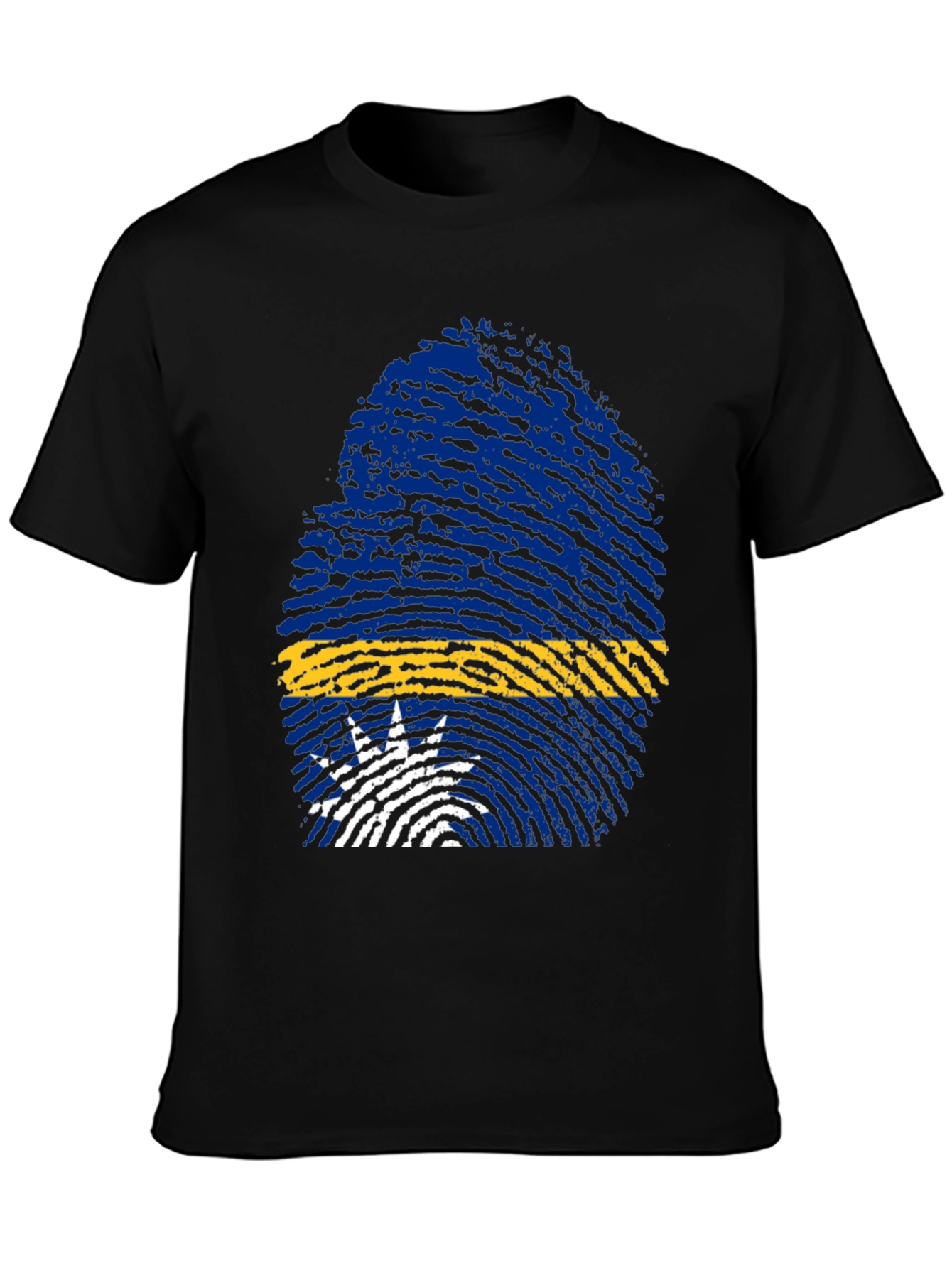 Nauru Flag Fingerprint Graphic Tee