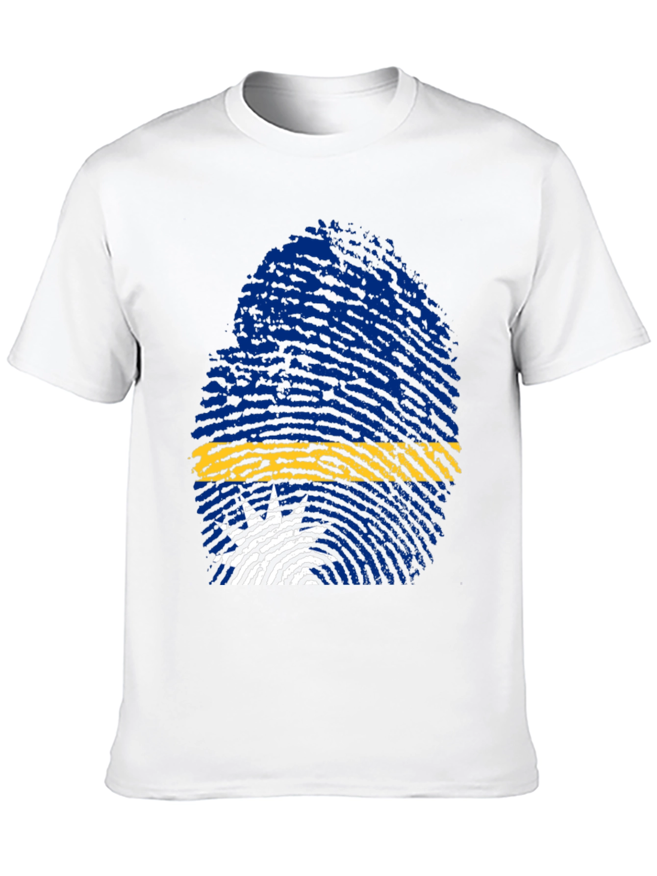 Nauru Flag Fingerprint Graphic Tee