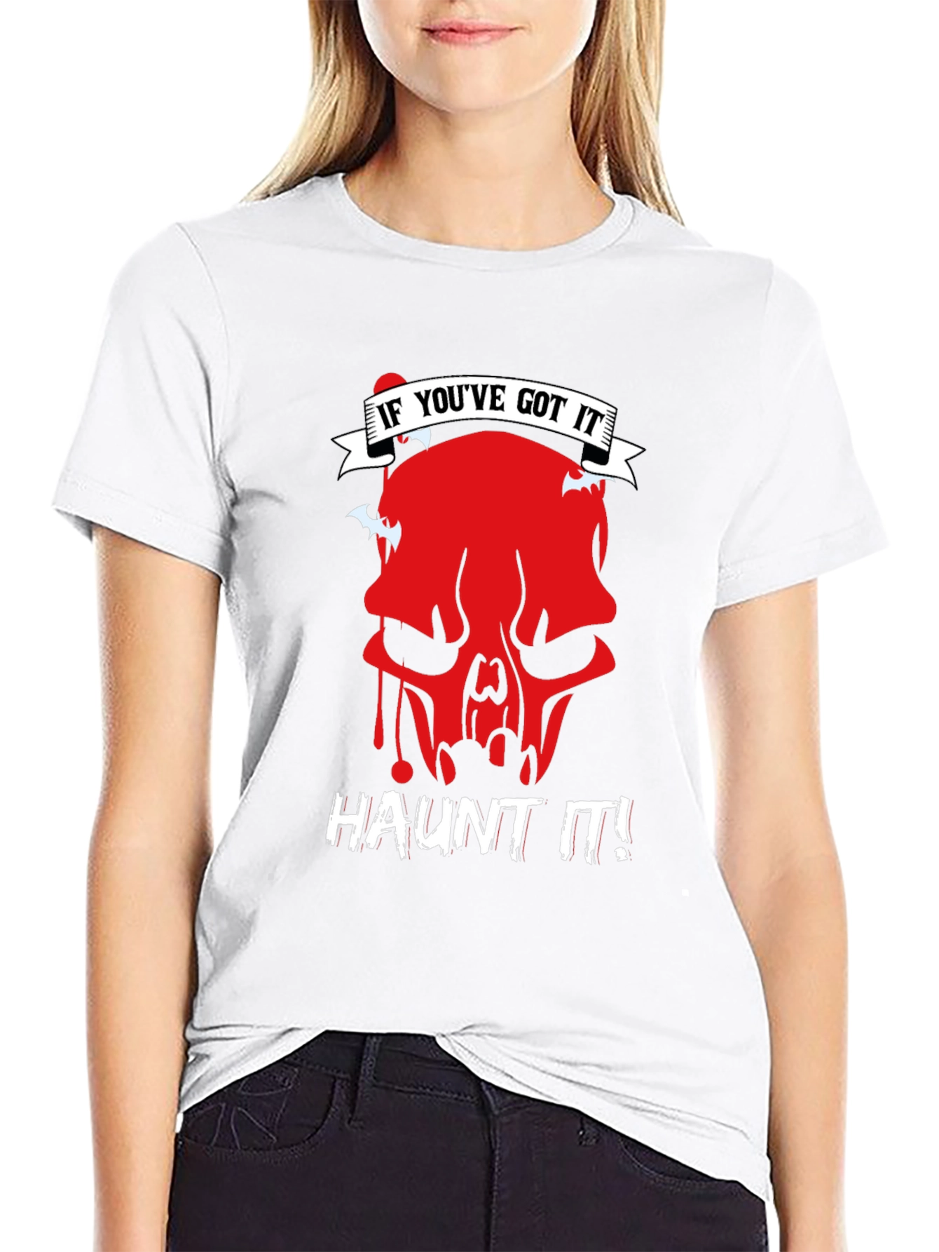 Haunt It Graphic Tee - Skull Halloween Shirt