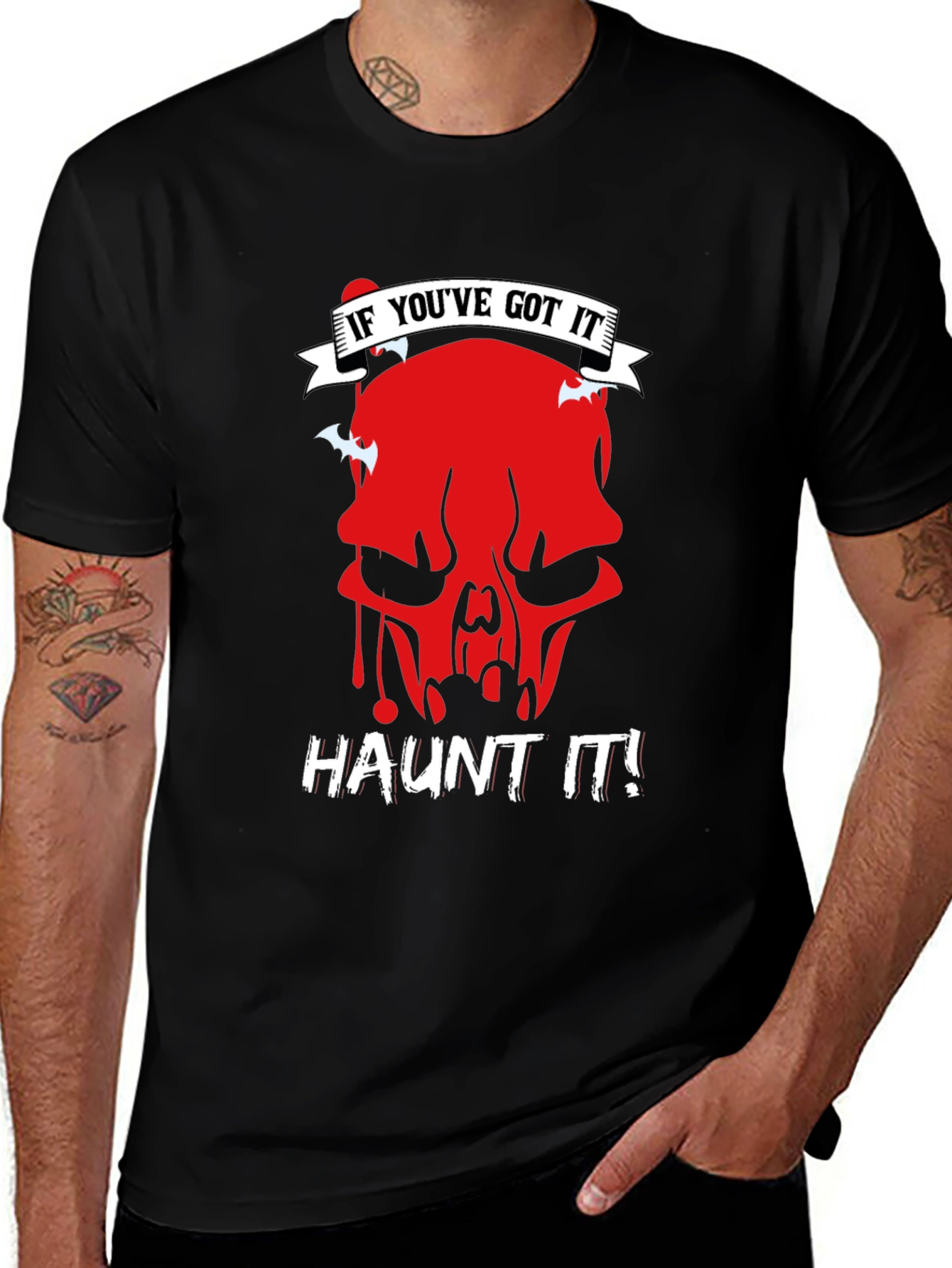 Haunt It Graphic Tee - Skull Halloween Shirt