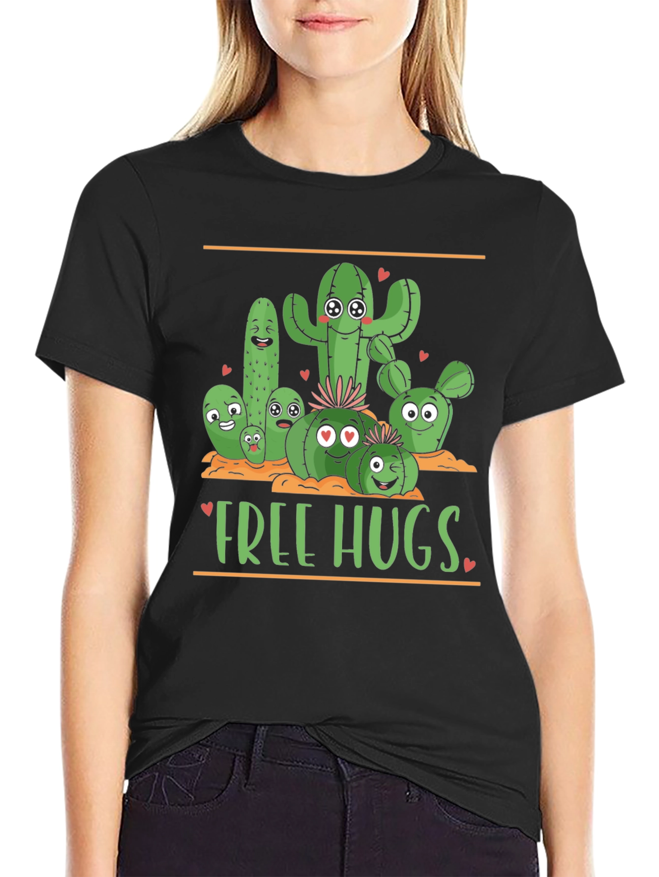 Cactus Free Hugs Graphic T-Shirt