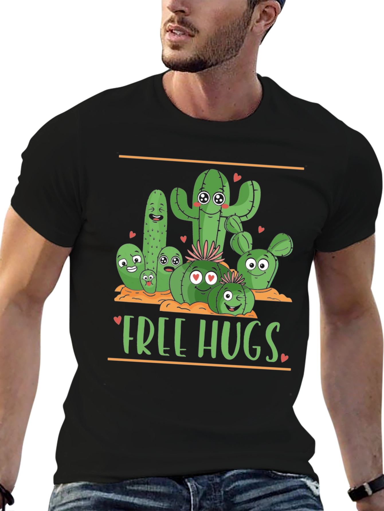 Cactus Free Hugs Graphic T-Shirt