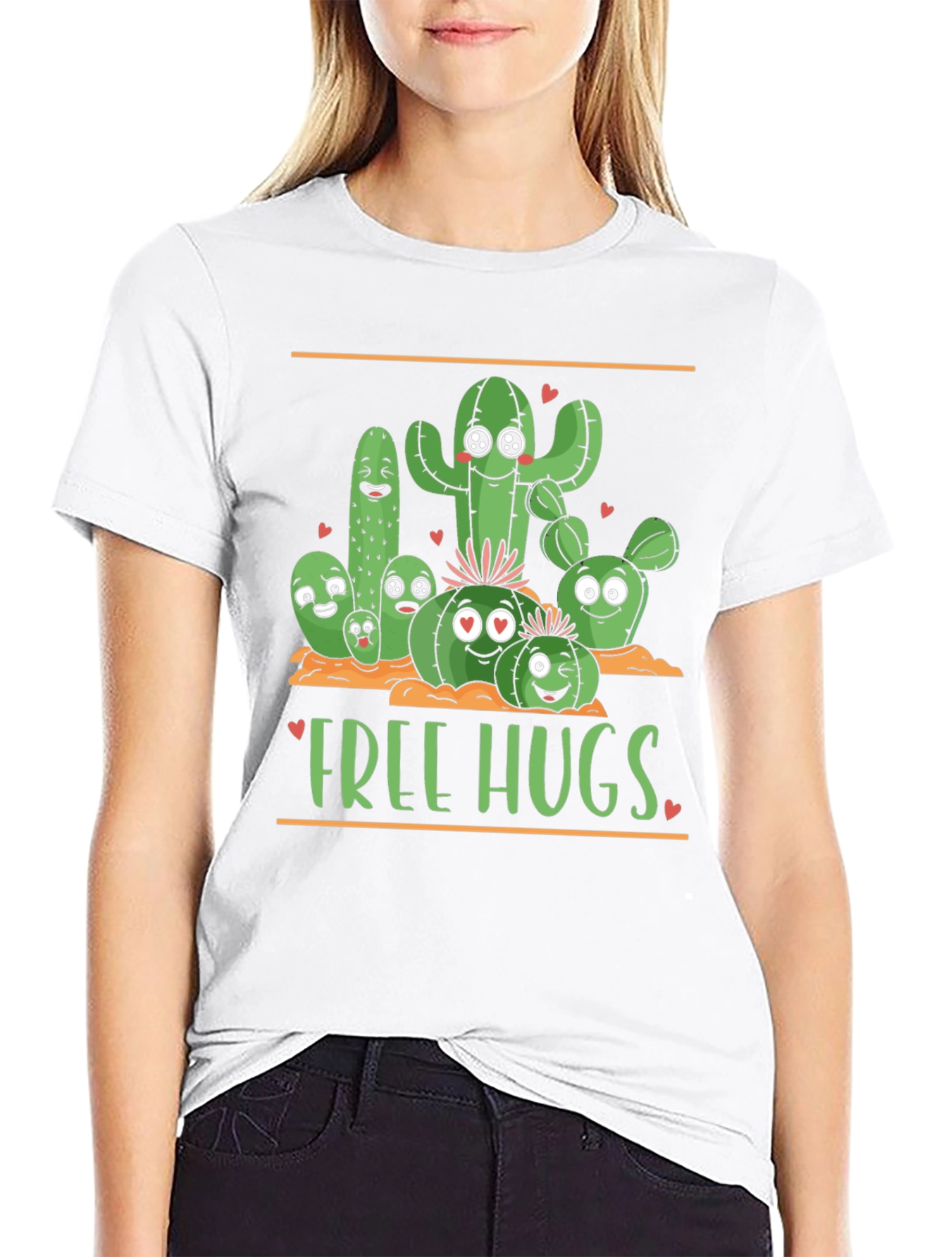 Cactus Free Hugs Graphic T-Shirt