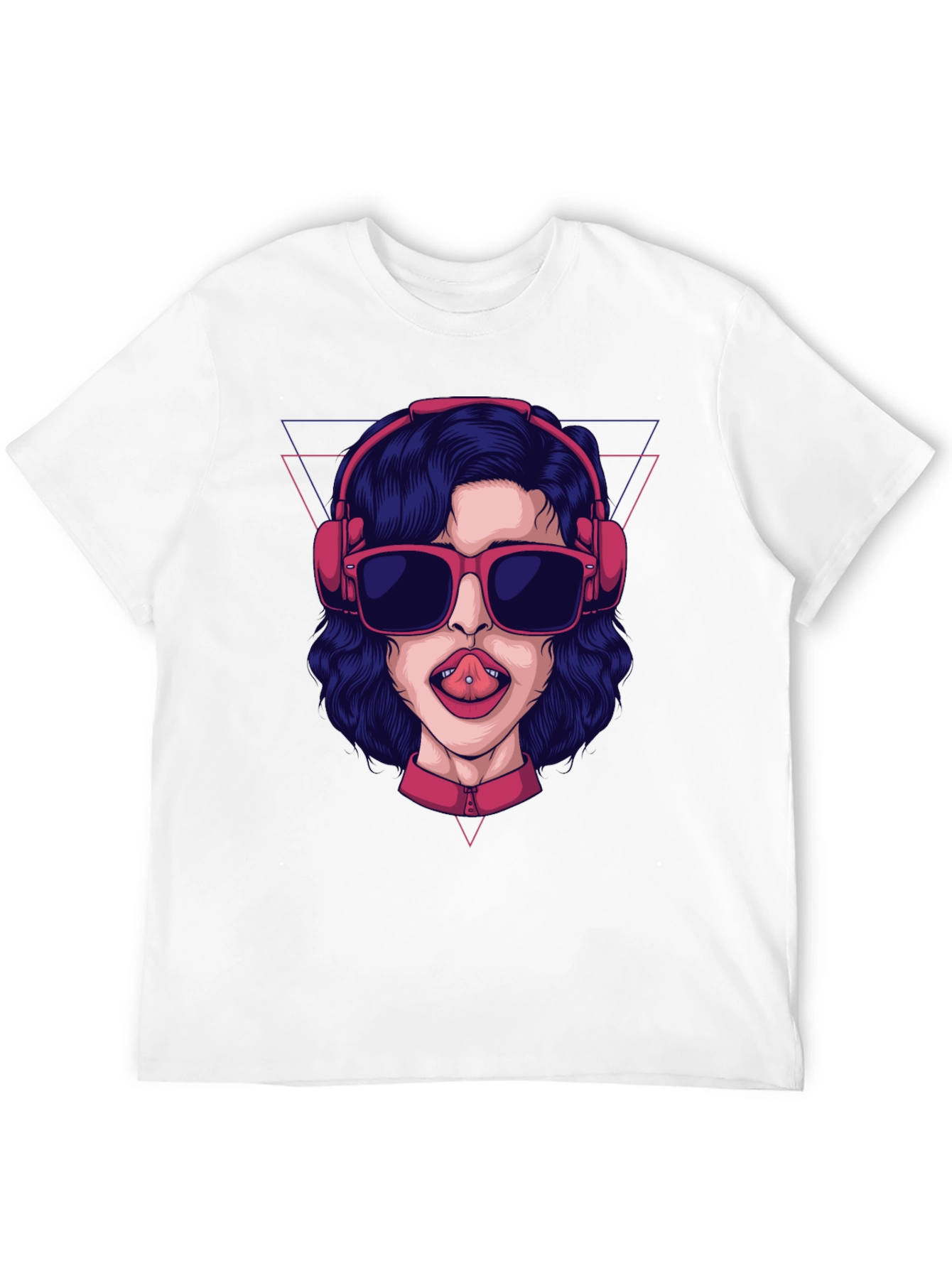 Graphic Tee - Pierced Tongue Girl Headphones