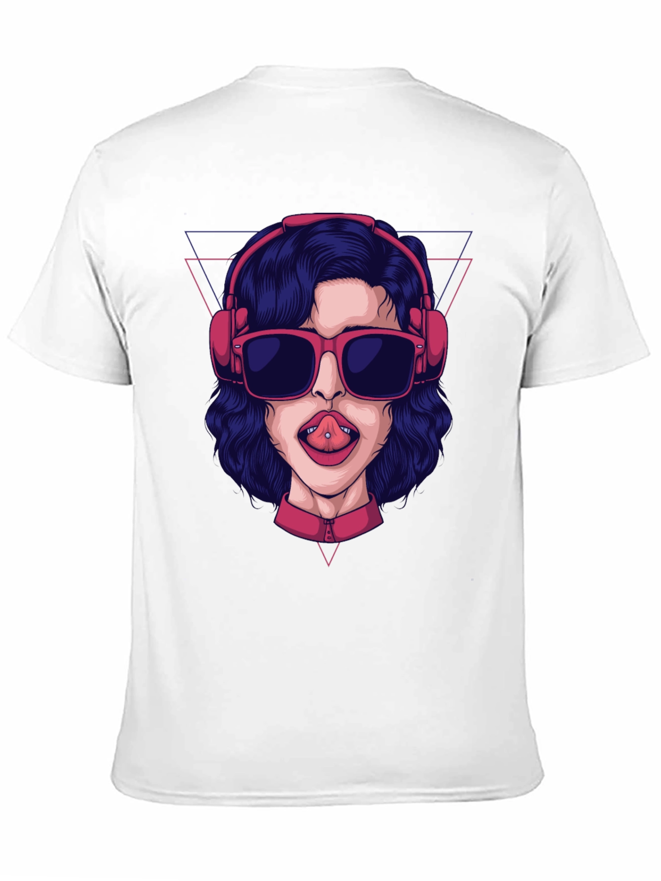 Graphic Tee - Pierced Tongue Girl Headphones