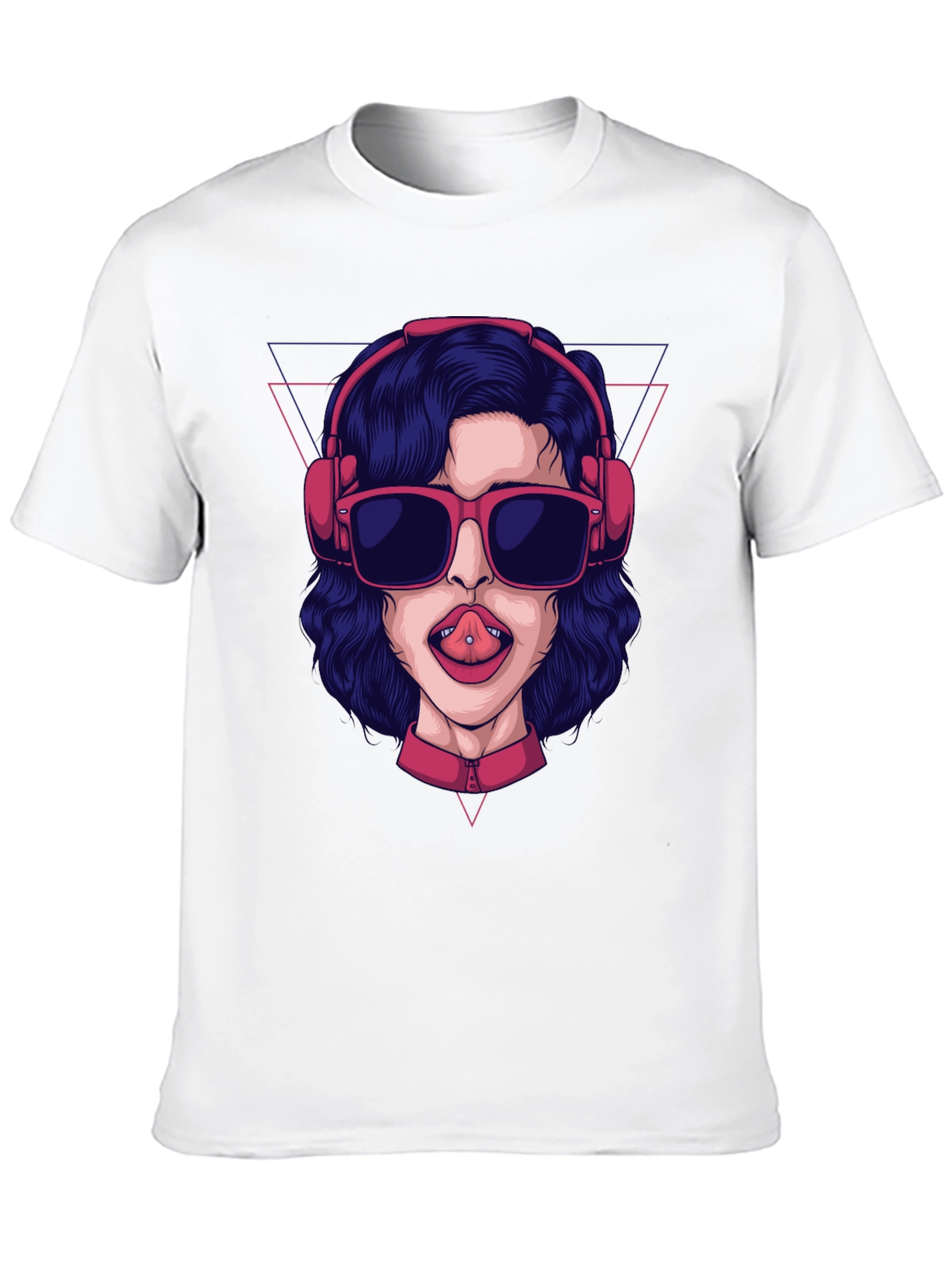 Graphic Tee - Pierced Tongue Girl Headphones