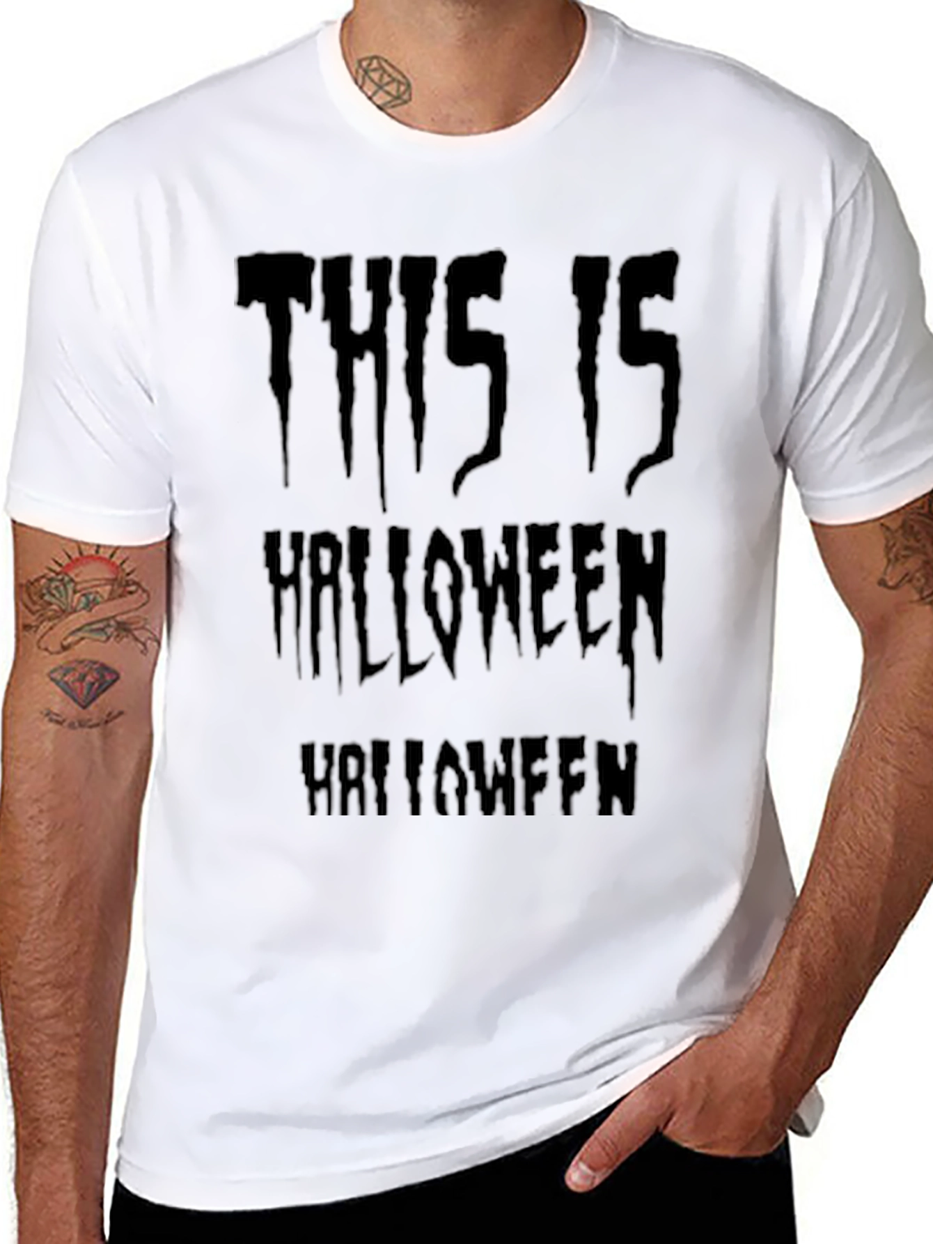 This is Halloween Graphic Print Crew Neck T-Shirt