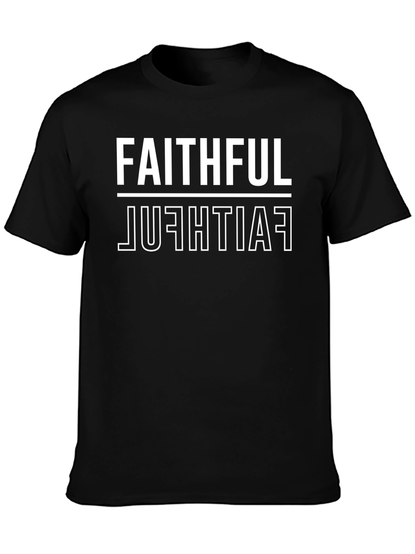 Faithful Reversible Graphic Tee - Black Cotton Casual Shirt