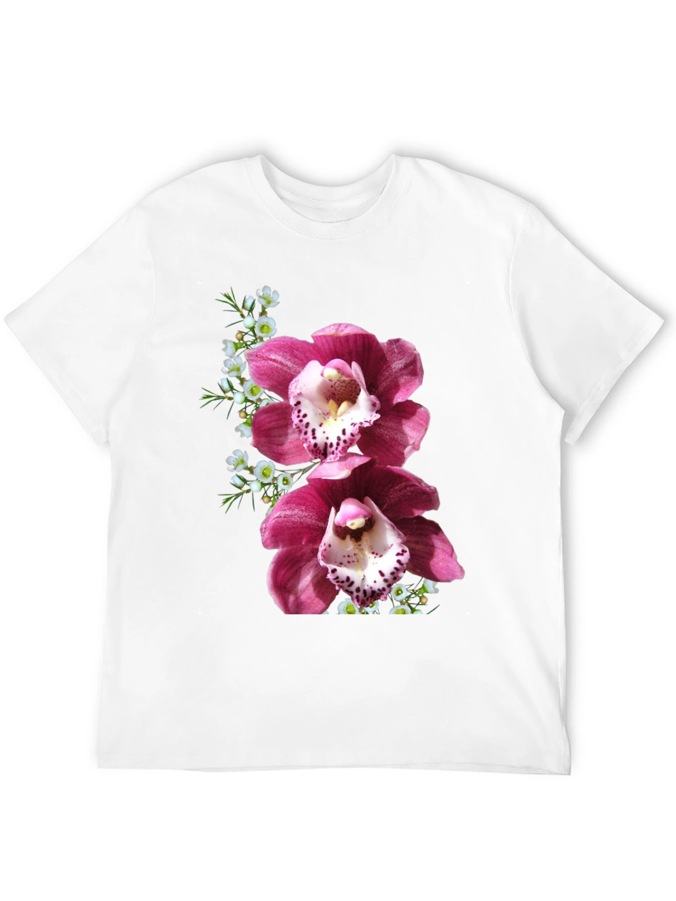 Floral Print T-Shirt - Orchid Design