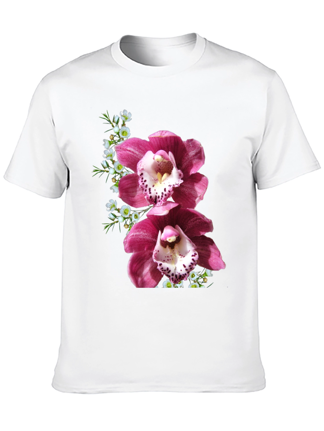 Floral Print T-Shirt - Orchid Design
