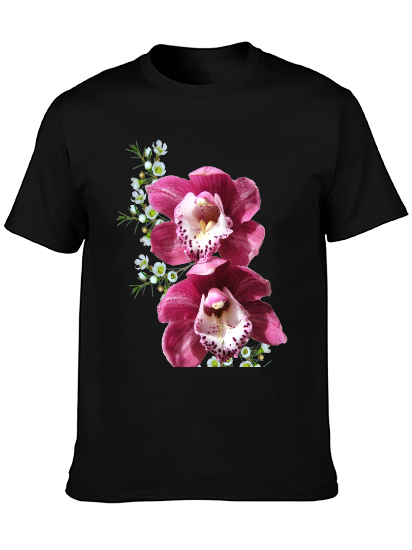 Floral Print T-Shirt - Orchid Design