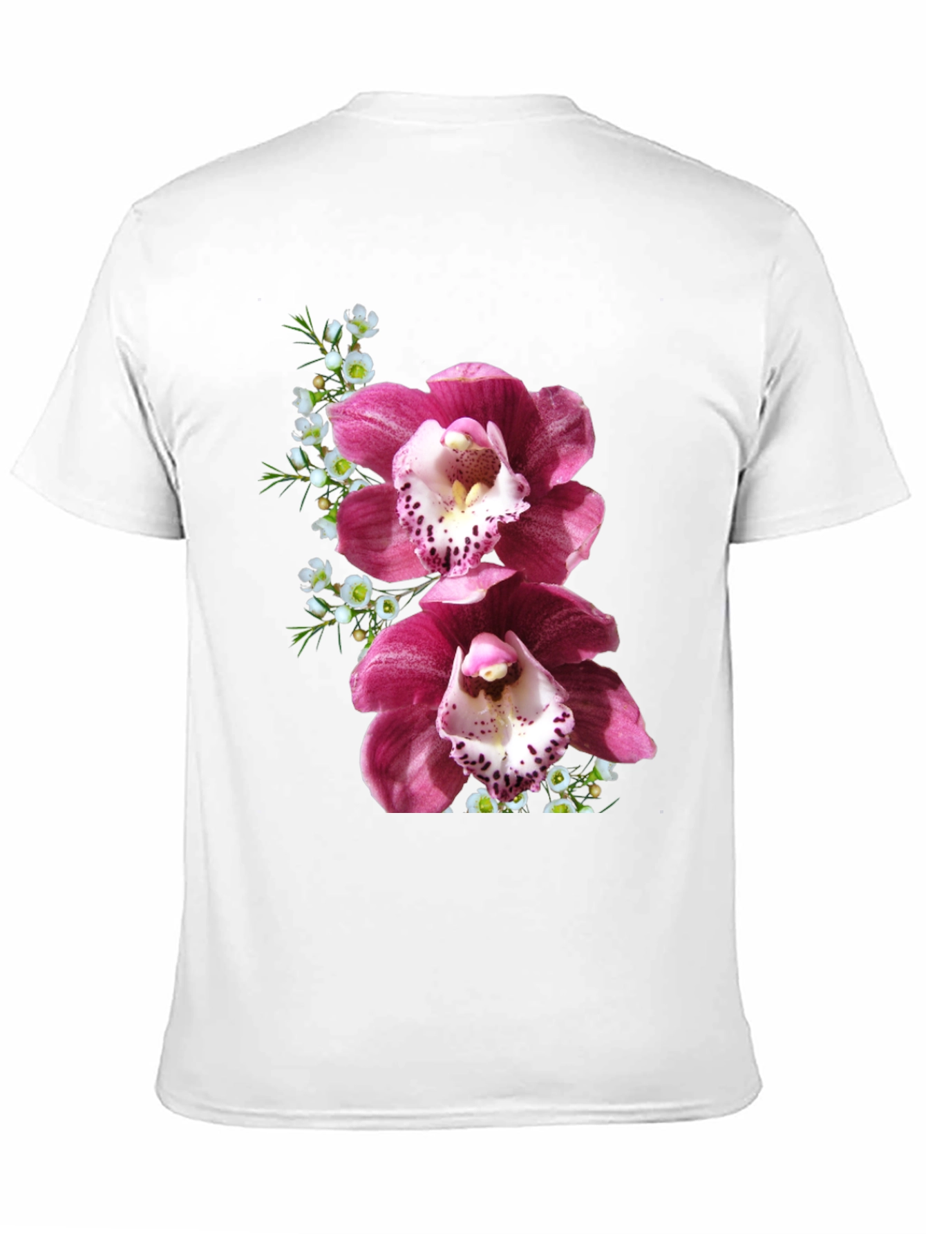 Floral Print T-Shirt - Orchid Design