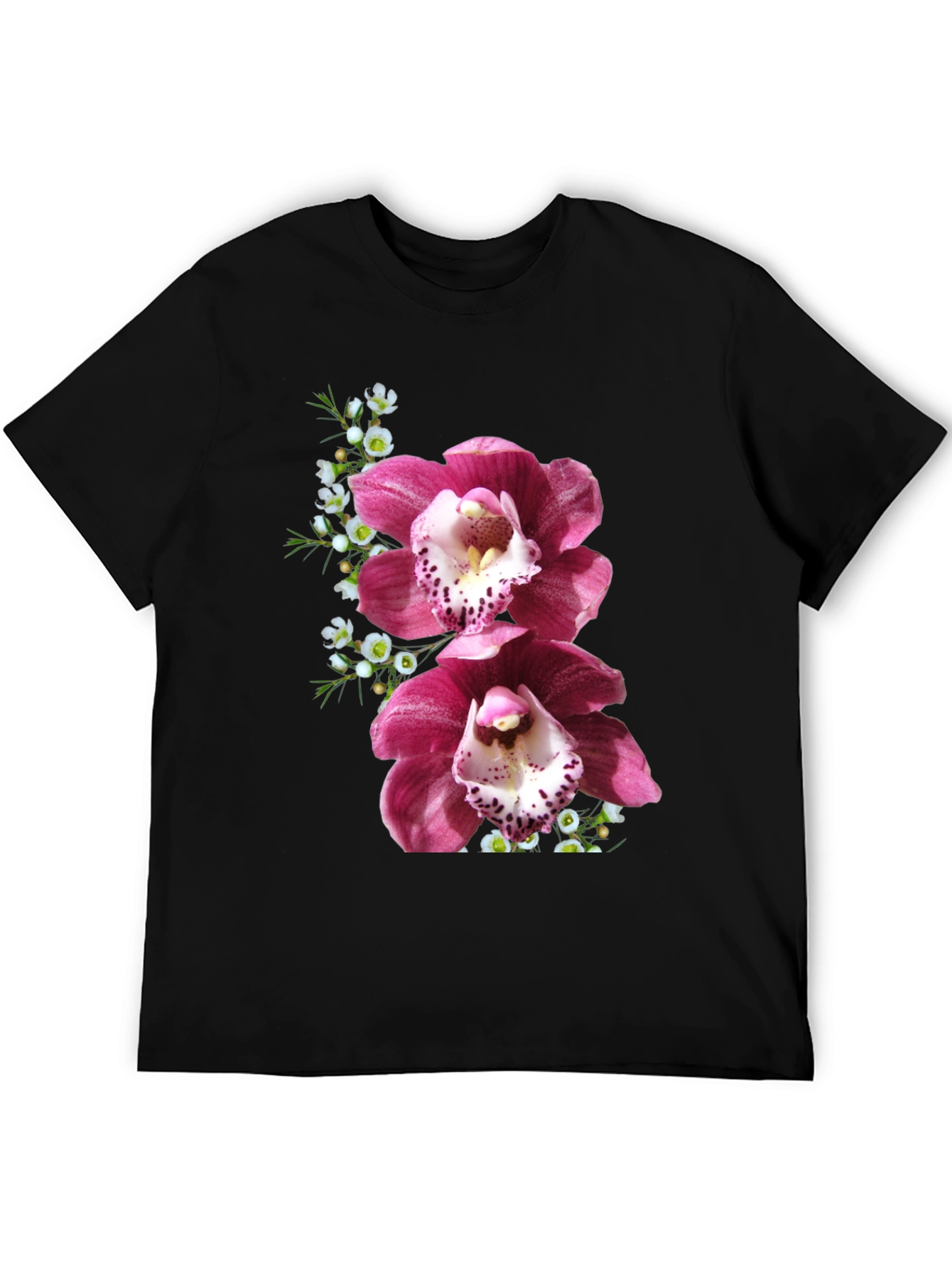 Floral Print T-Shirt - Orchid Design