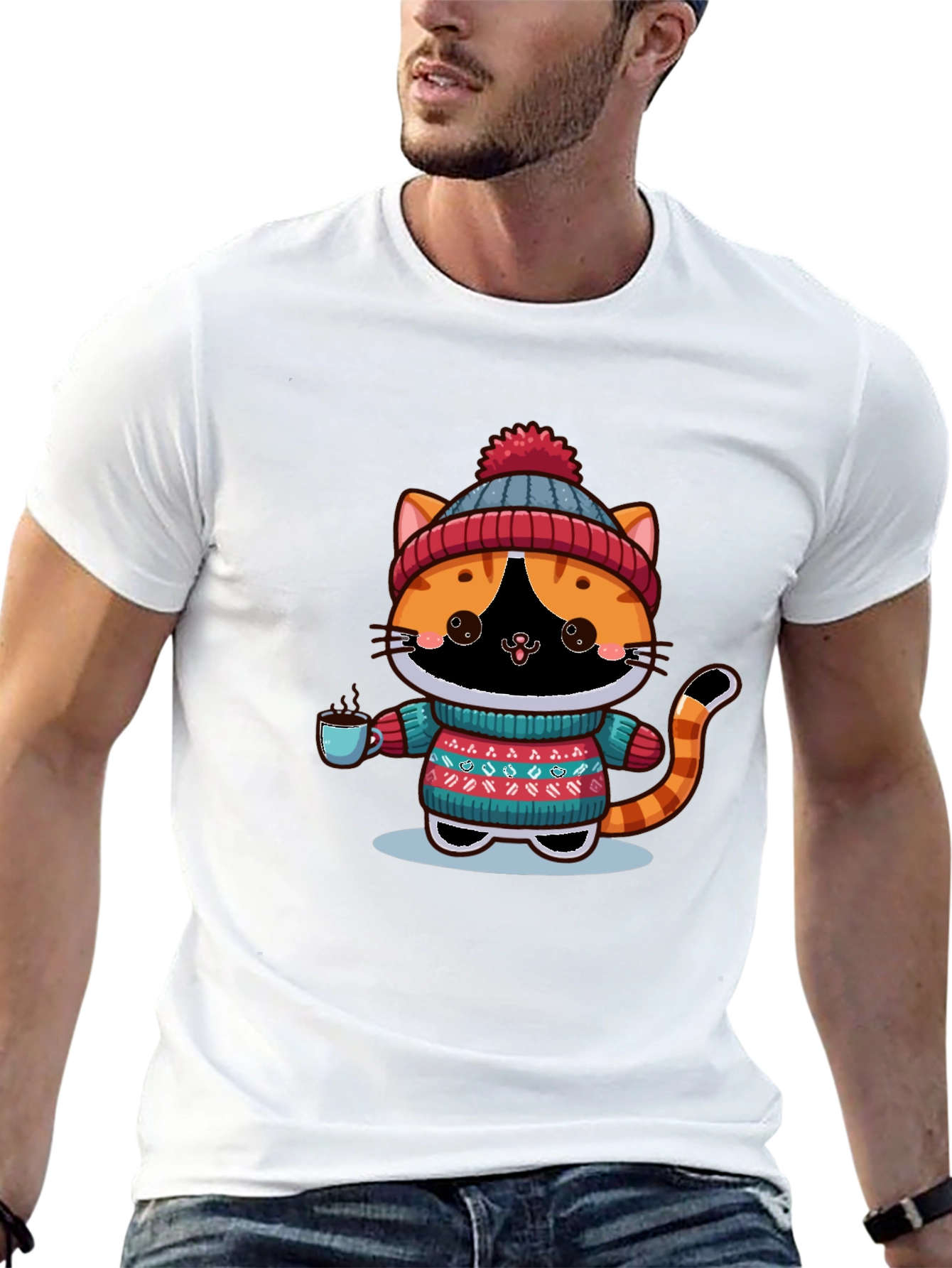 Cozy Winter Cat T-Shirt